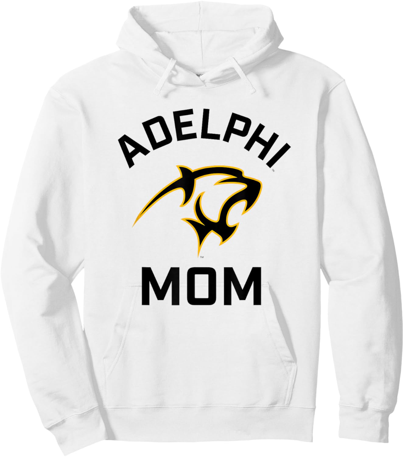 Adelphi University Panthers Arched Mom Hoodie - Hoodie | White