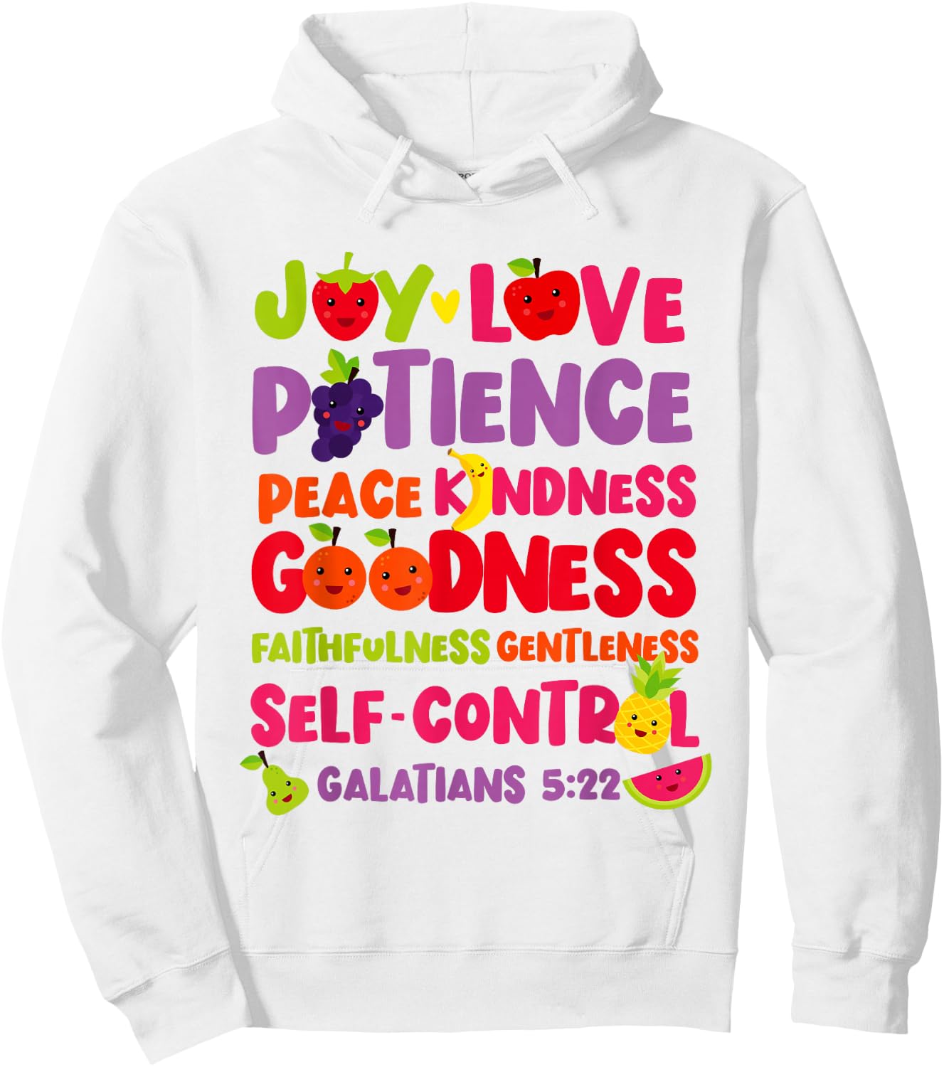Christian Bible Verse Fruit Of The Spirit Galatians 5:22 Hoodie - Hoodie | White