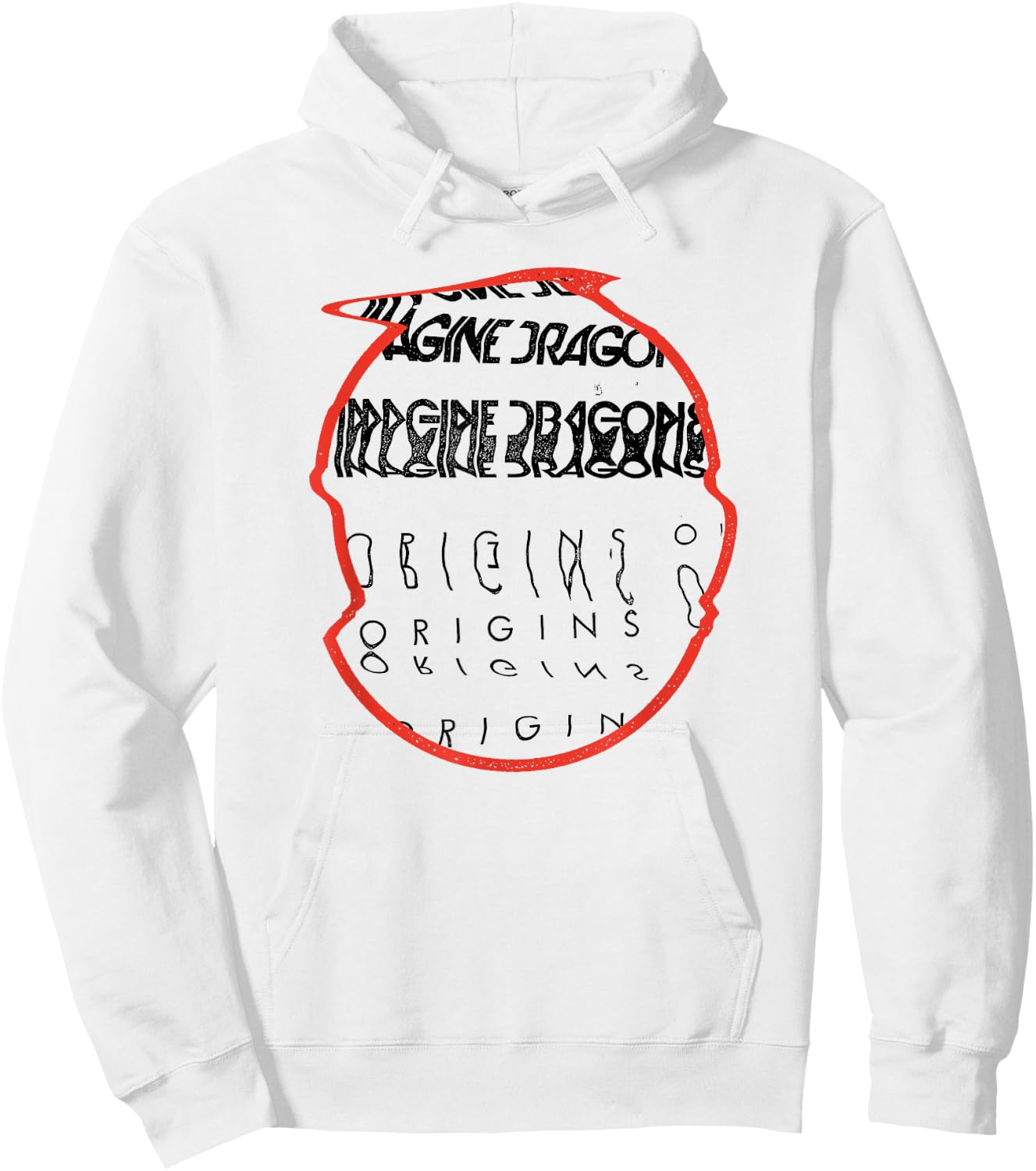 Imagine Dragons Origins Red Circle Hoodie - Hoodie | White