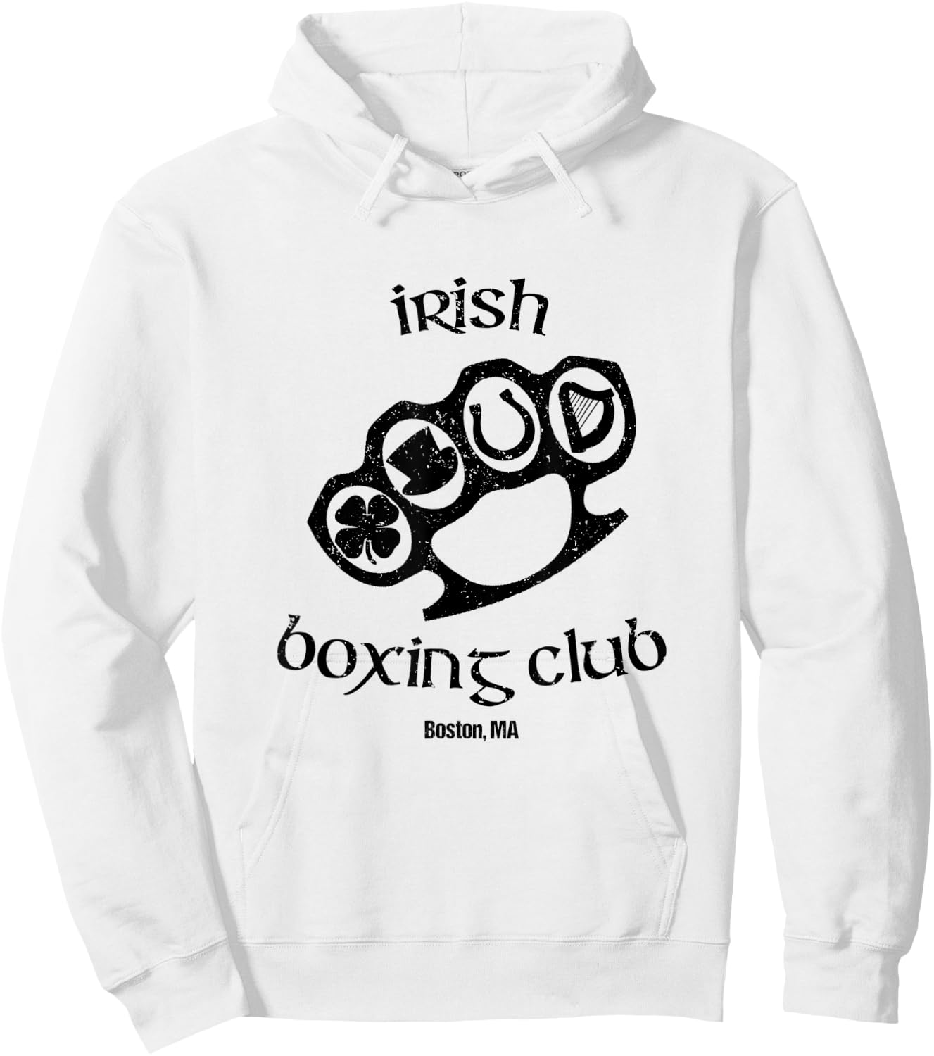 Great Irish Boxing Men Club Boston Fighting Pub St Patrick Hoodie - Hoodie | White