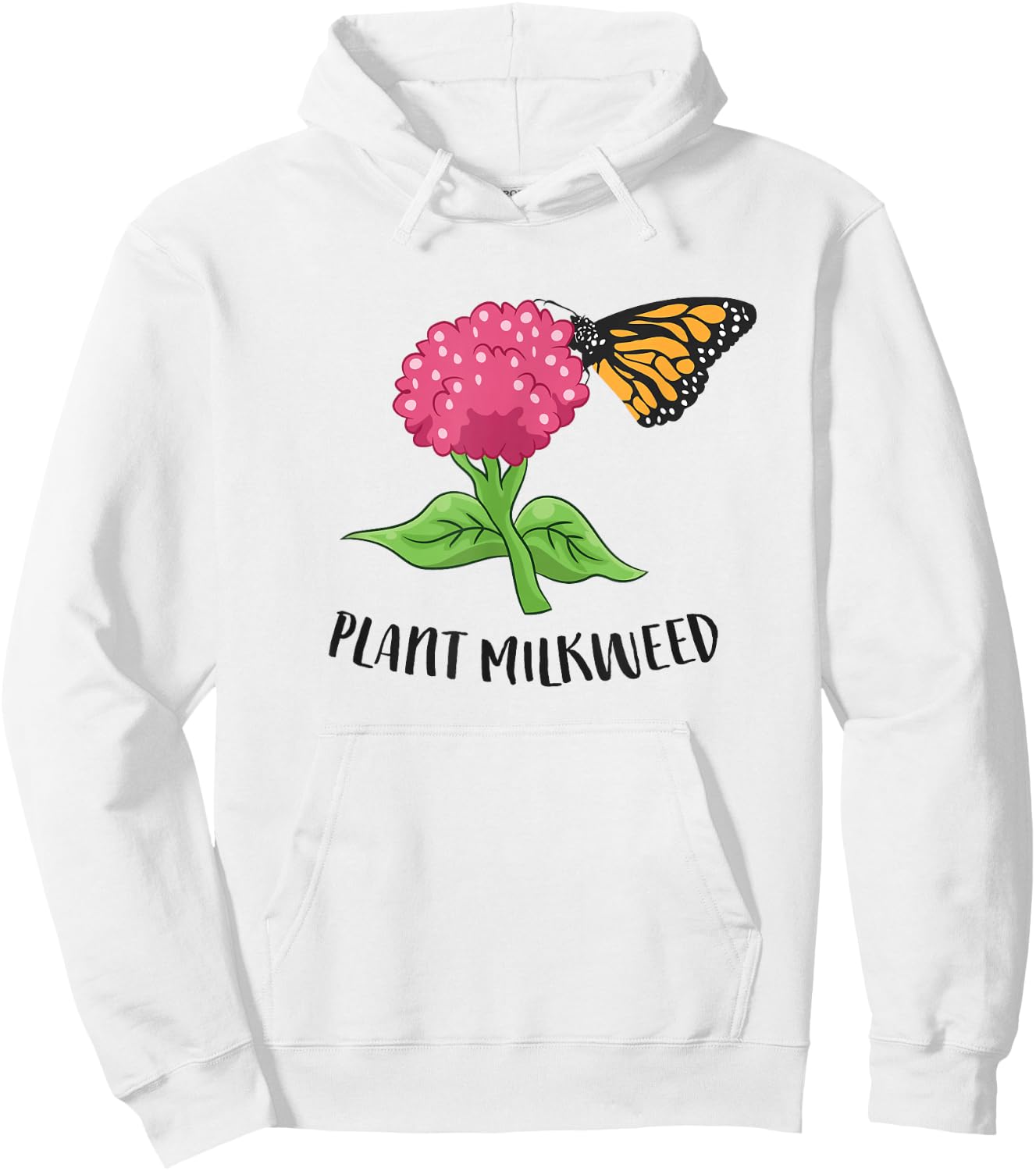 Monarch Butterfly Plant Milkweed Cute Monarch Butterfly Hoodie - Hoodie | White