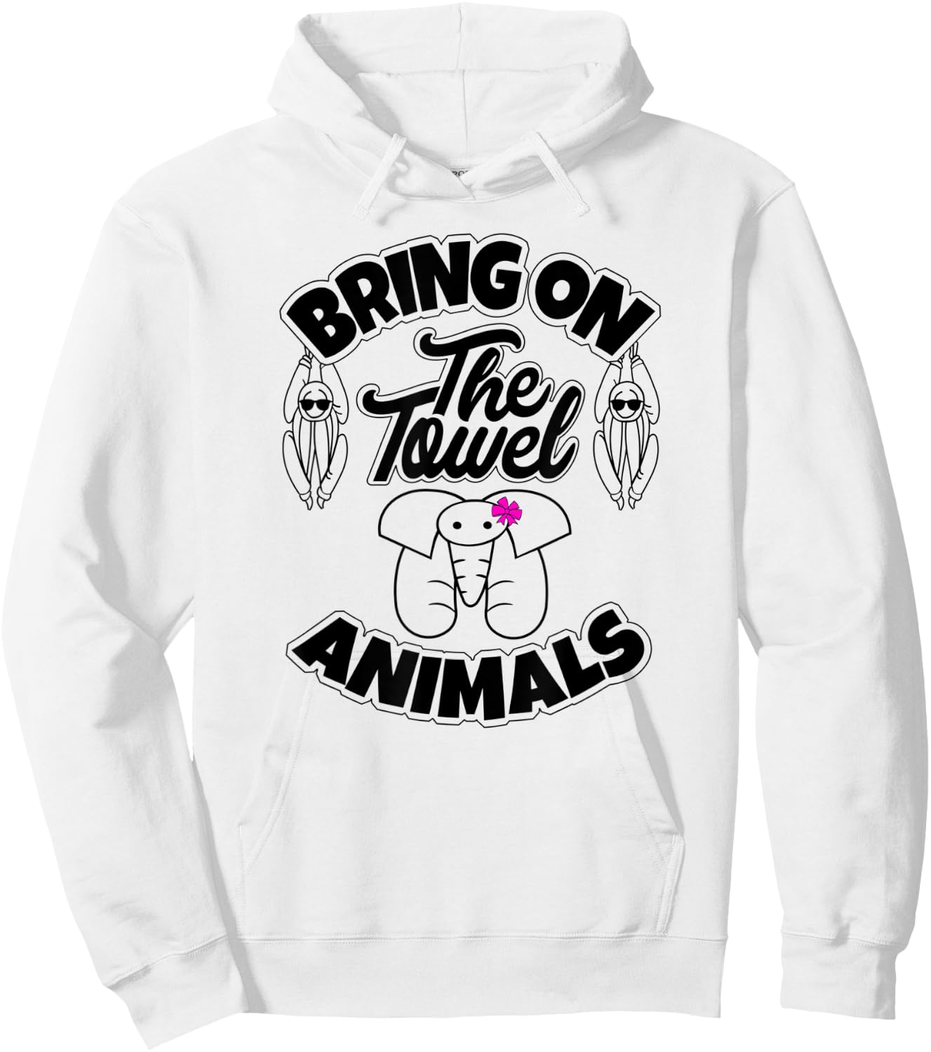 Towel Animal , Cruise Must Have, Trendy, Bold, & Fun Hoodie - Hoodie | White