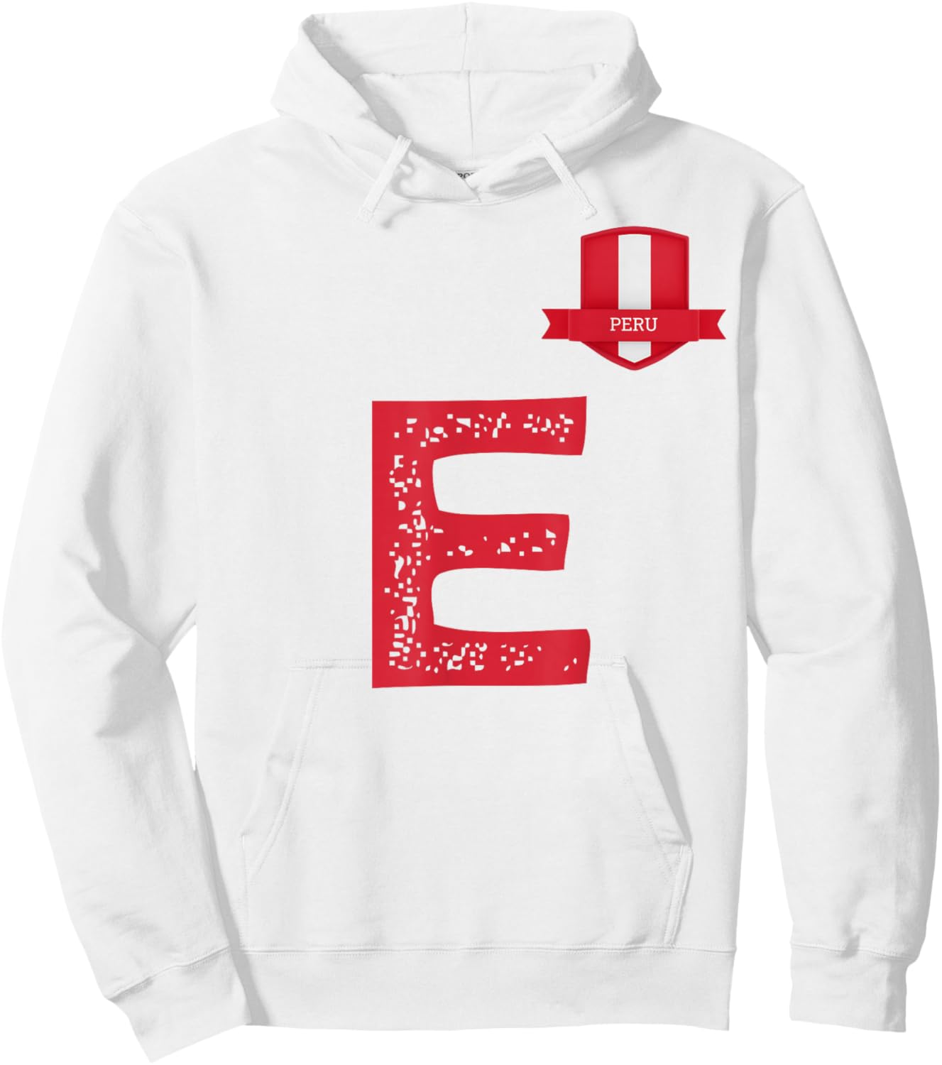 Peru Human Flag Letter E Peru Hoodie - Hoodie | White
