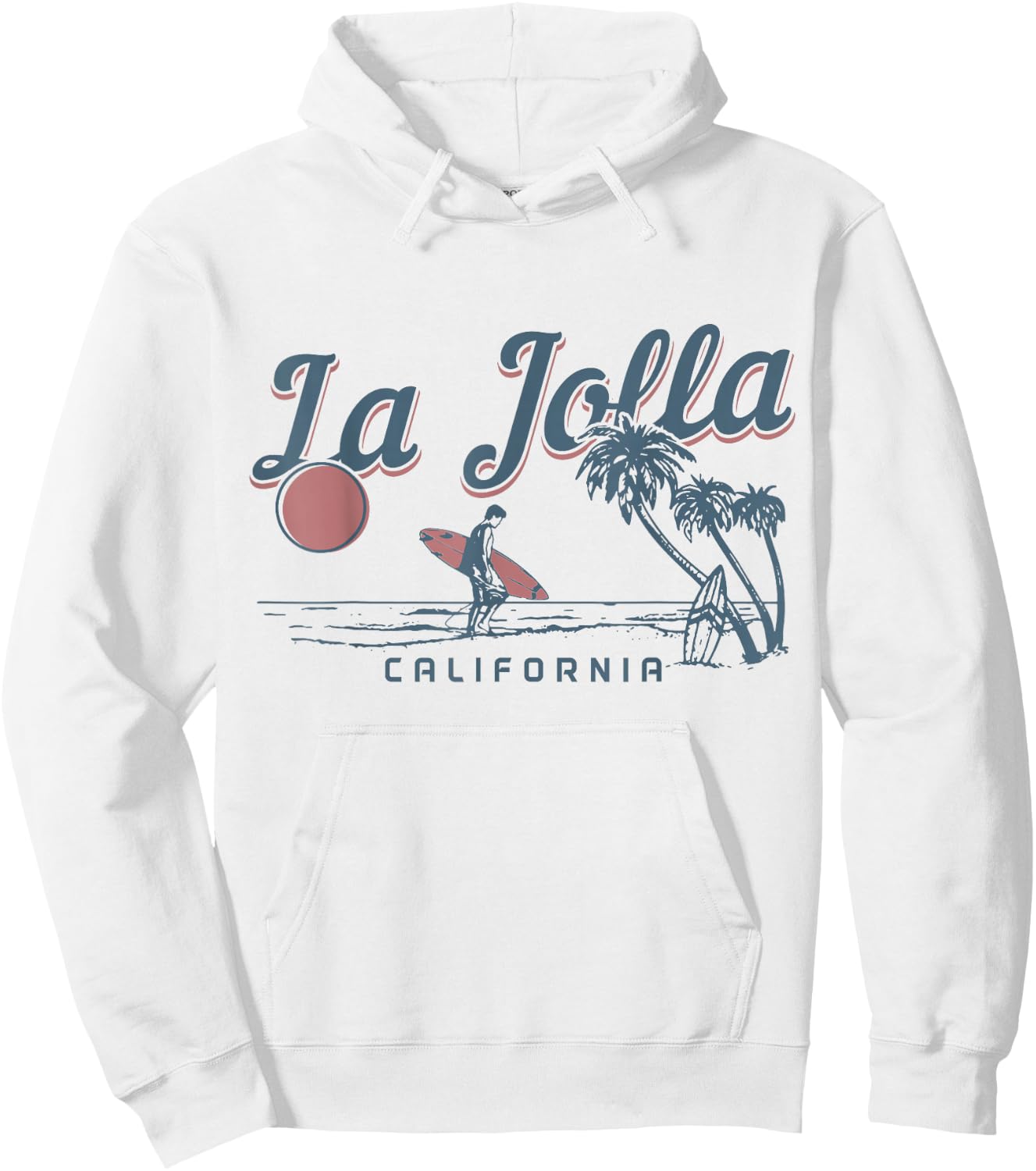 La Jolla California Surf Beach Vintage Souvenir Surfer Hoodie - Hoodie | White