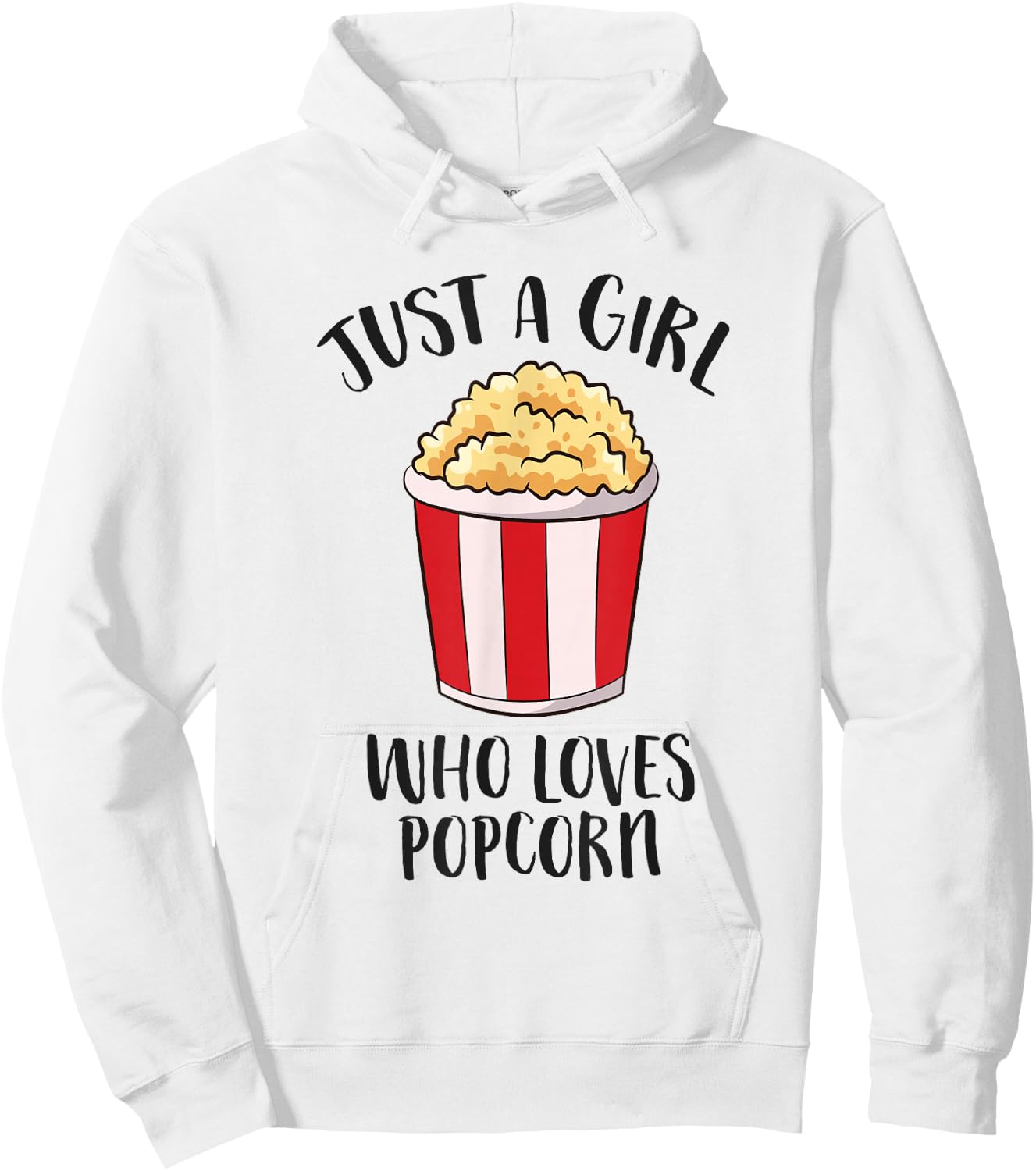 Just a Girl Who Loves Popcorn Cinema Movies Women Popcorn Hoodie - Hoodie | White