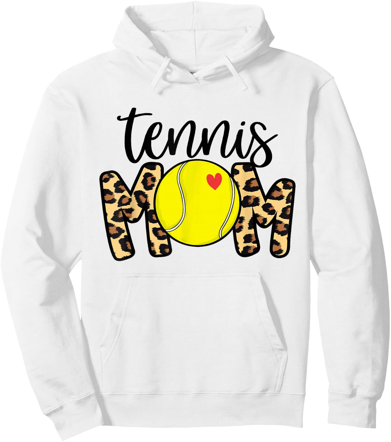 Tennis Mom Leopard Funny Tennis Mom Mother's Day 2021 Hoodie - Hoodie | White