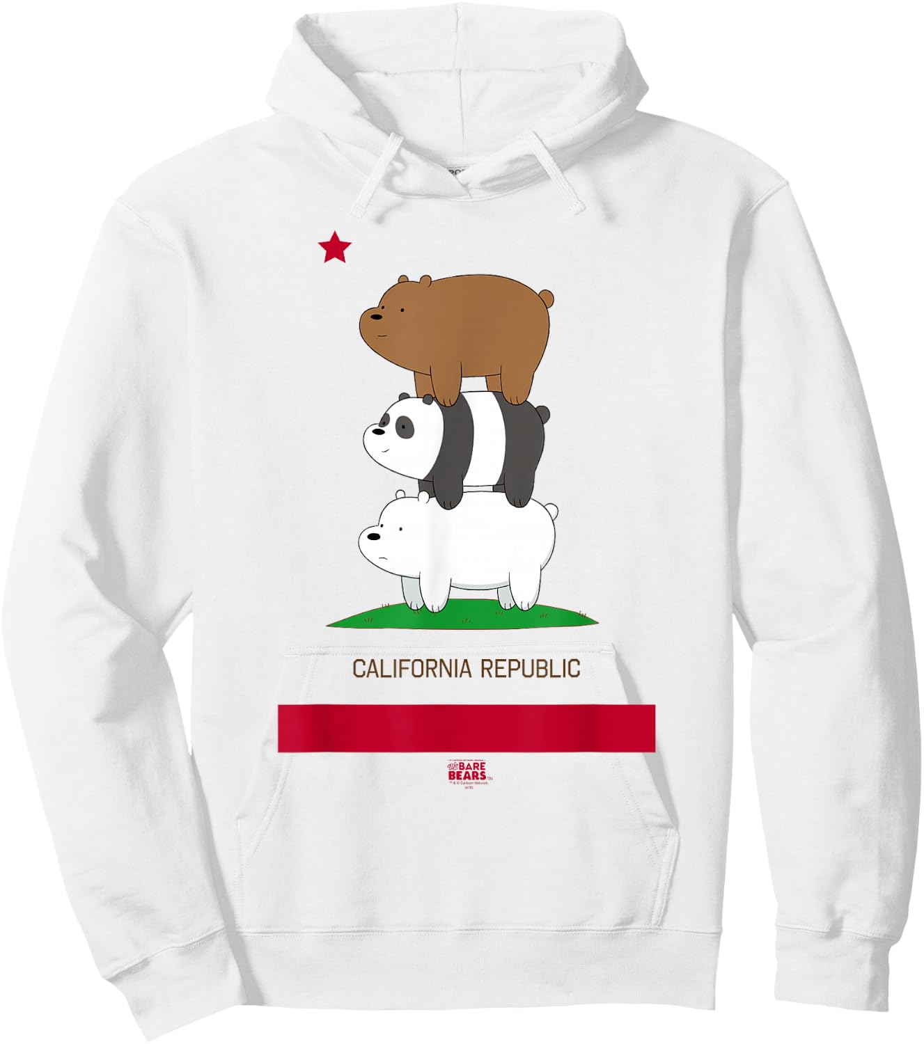 We Bare Bears California Flag Hoodie - Hoodie | White