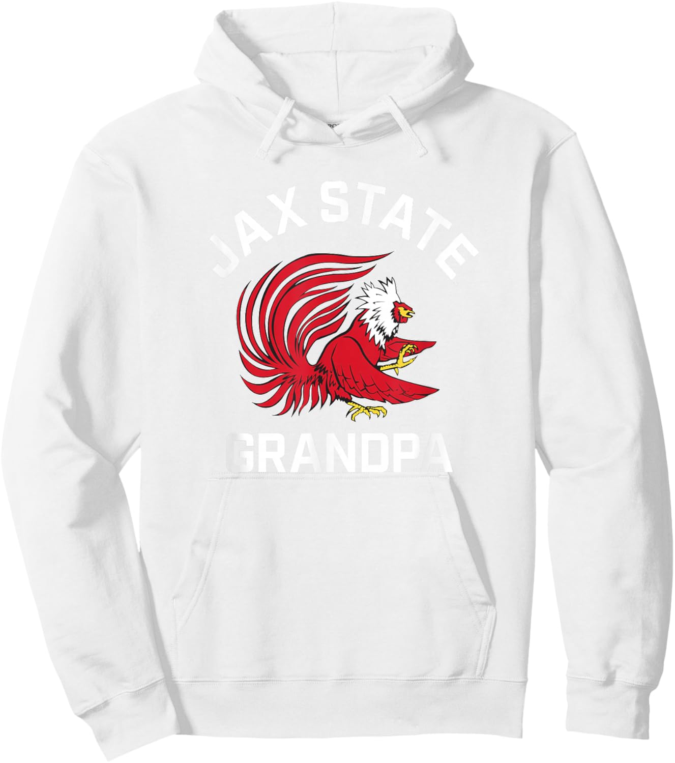 Jacksonville State University JSU Gamecocks Arched Grandpa Hoodie - Hoodie | White