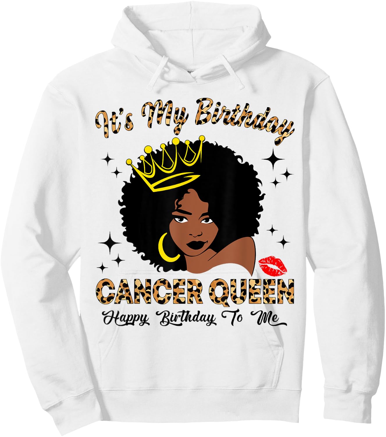 It's My Birthday Cancer Queen African American Women Hoodie - Hoodie | White