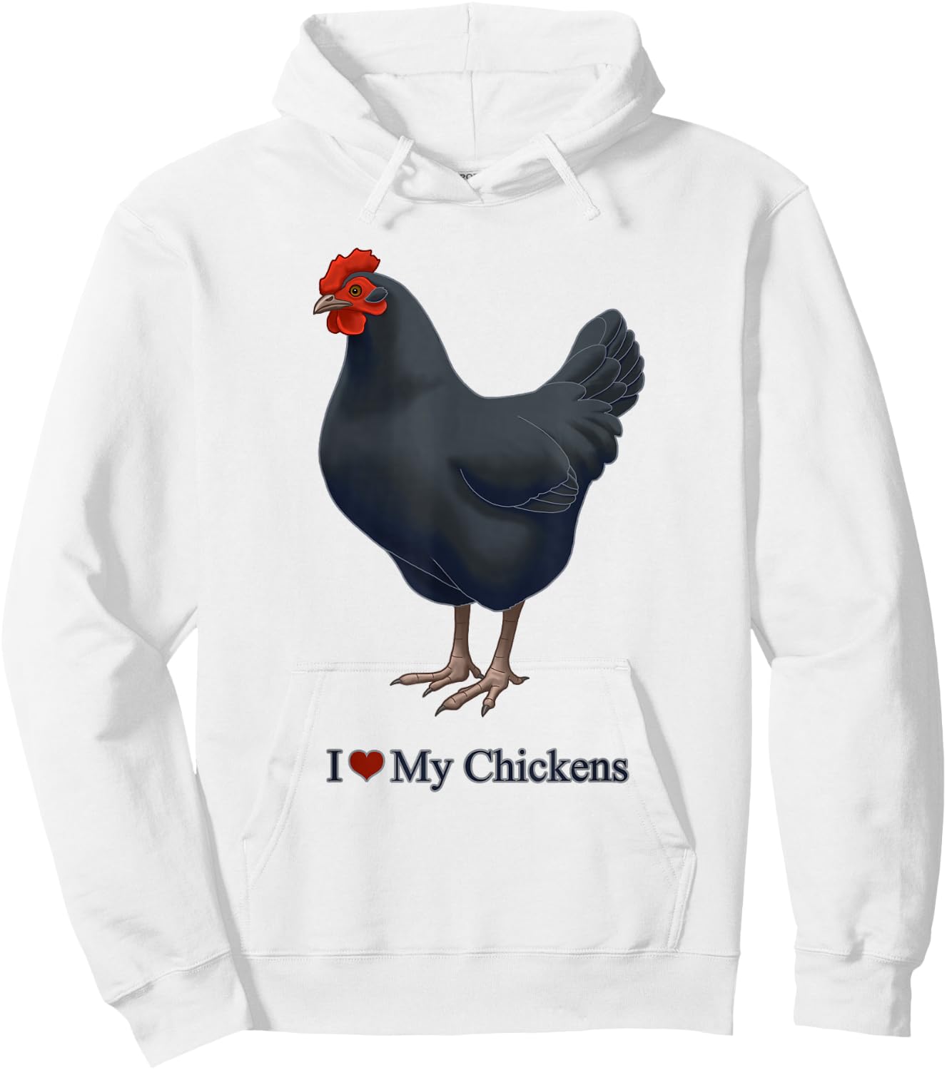 I Heart (Love) My Black Australorp Chicken Hen Hoodie - Hoodie | White
