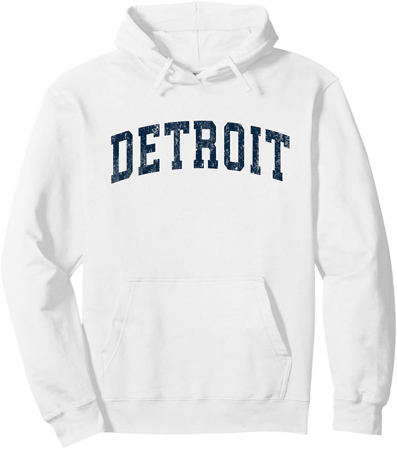 Detroit Michigan MI Vintage Sports Design Navy Design Hoodie - Hoodie | White