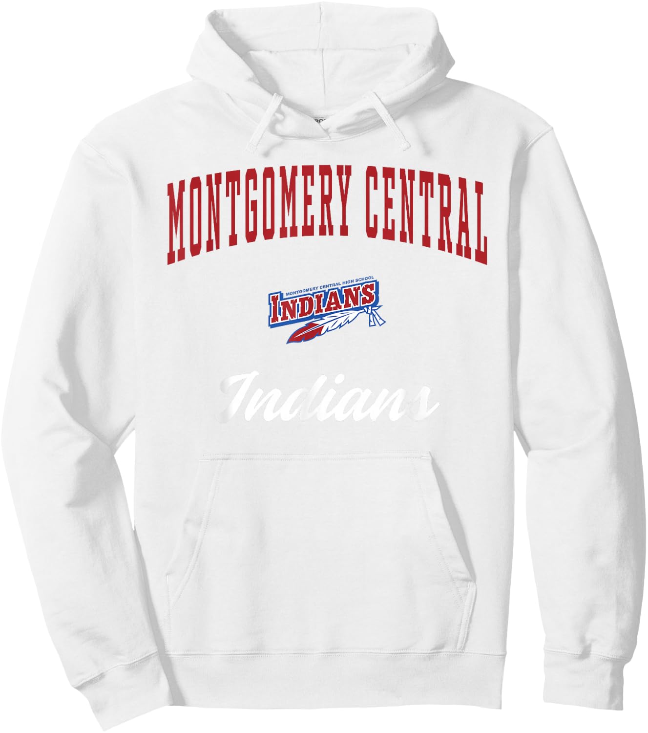 Montgomery Central High School Indians Hoodie - Hoodie | White