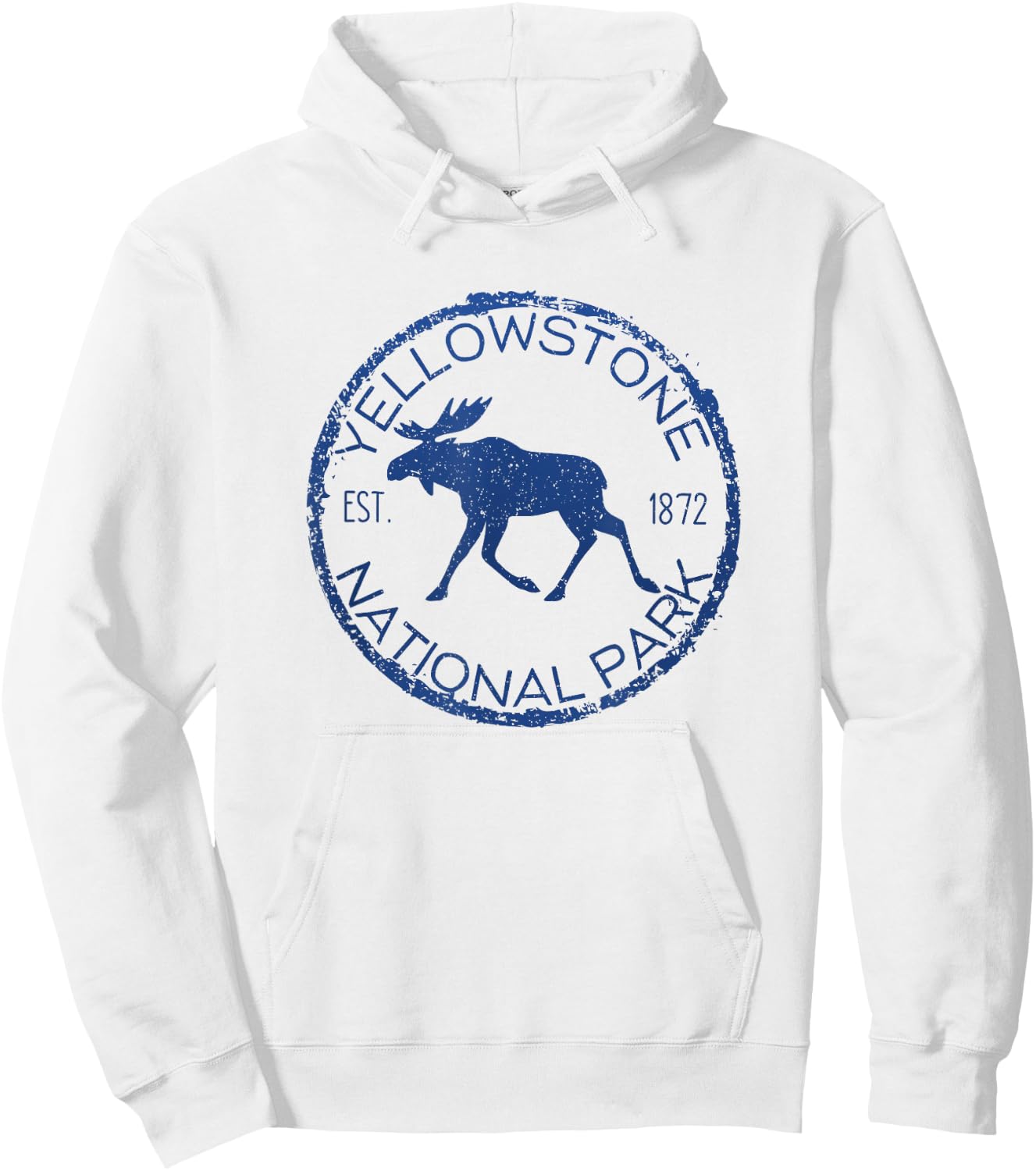 Moose Design Yellowstone National Park Souvenir Hiker's Hoodie - Hoodie | White