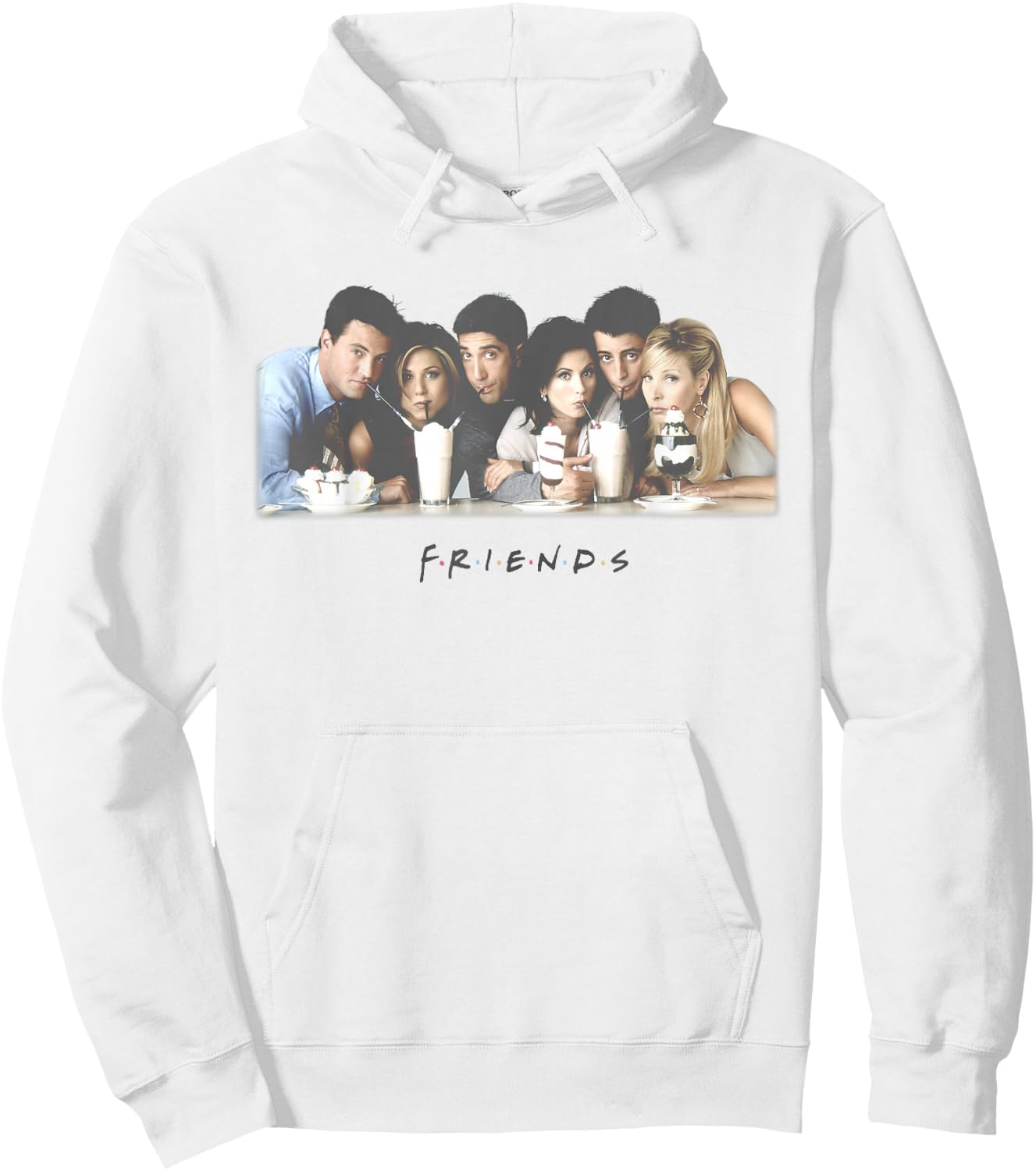 Friends Group Shot Milkshake Logo Hoodie - Hoodie | White