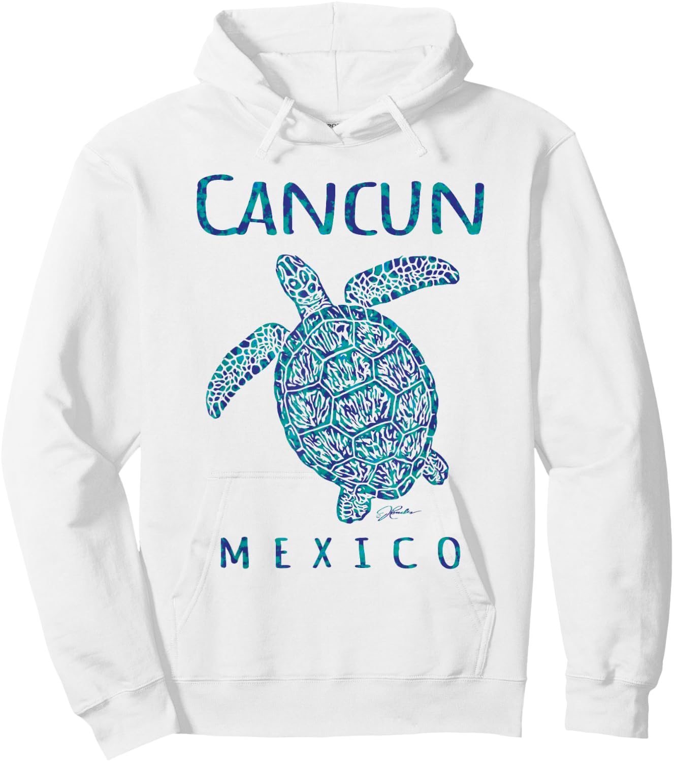 JCombs: Cancun, Mexico, Sea Turtle, Beach Hoodie - Hoodie | White