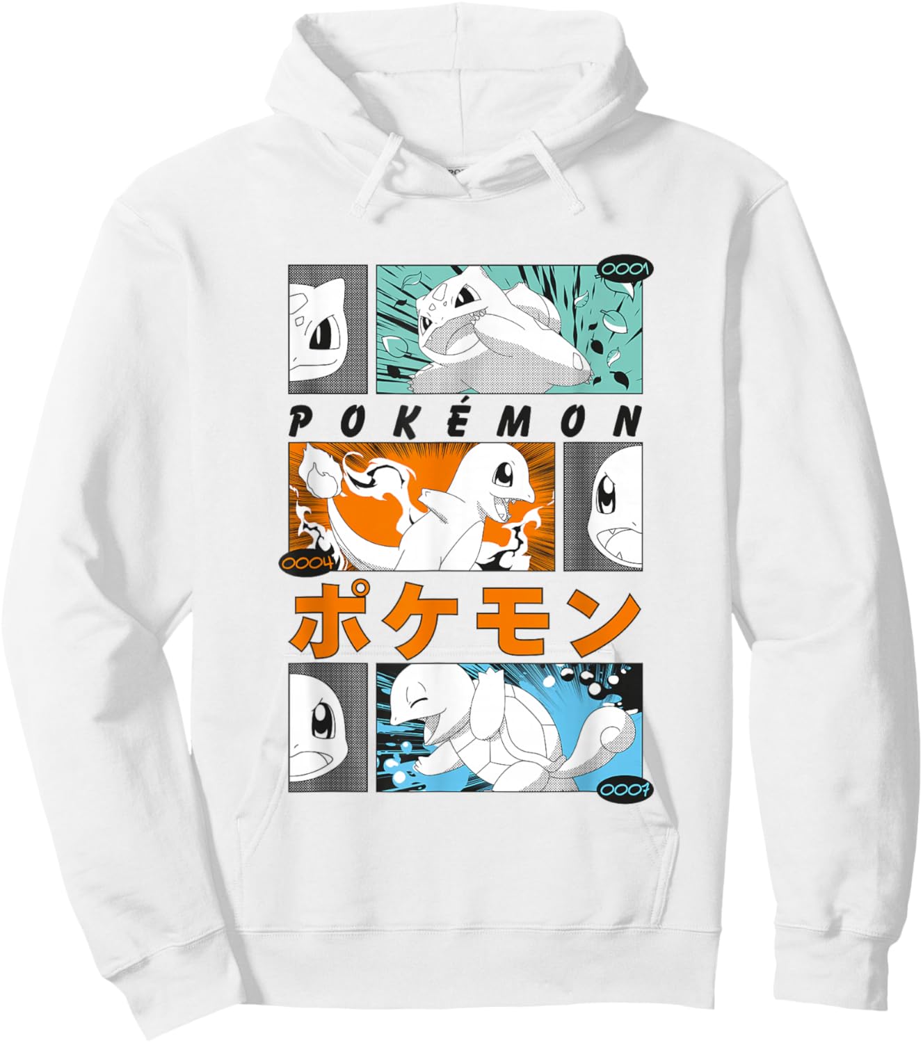 Pokémon Kanto Starters Vintage Manga Action Panels Hoodie - Hoodie | White
