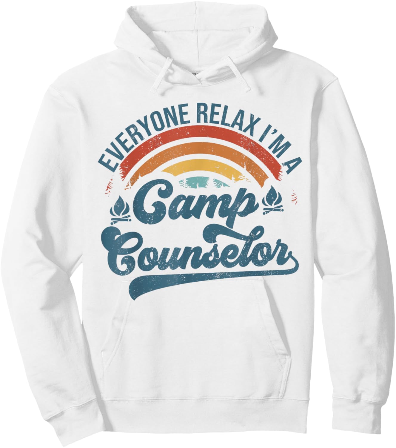 Everyone Relax I'm A Camp Counselor Retro Camp Counselor Hoodie - Hoodie | White