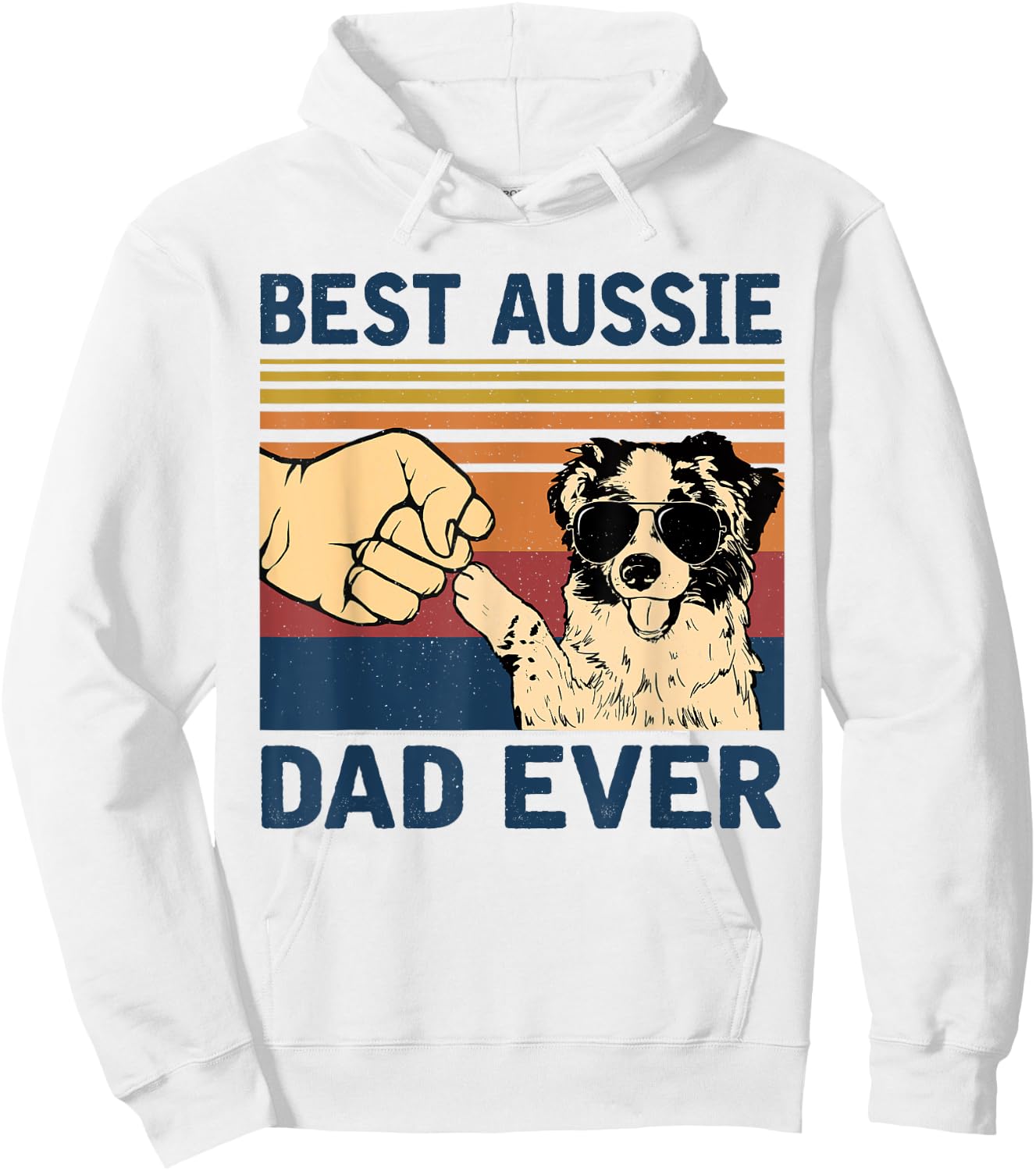 Best Aussie Dad Ever Vintage Aussie Dog Men Hoodie - Hoodie | White