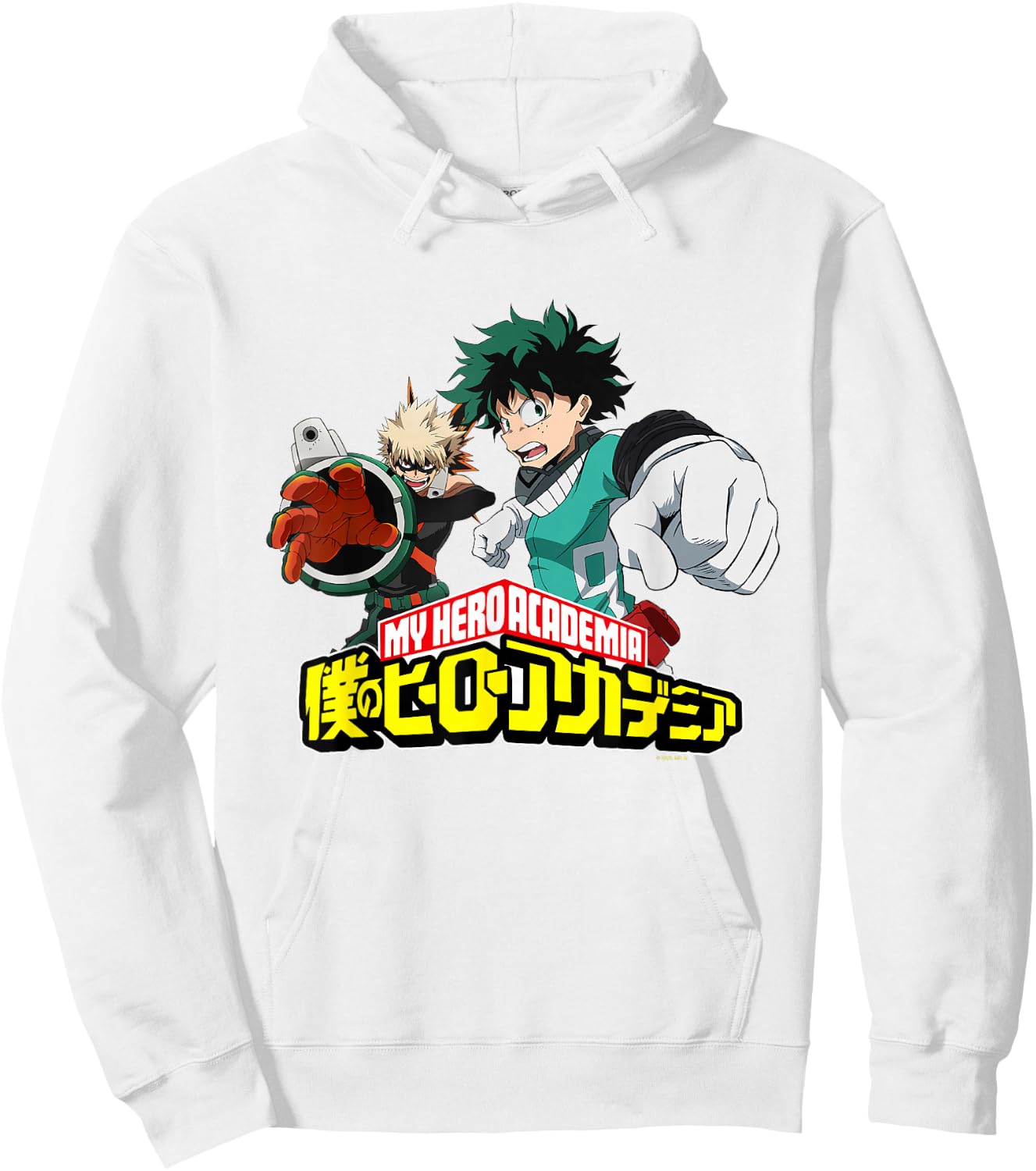 My Hero Academia Bakugo and Midoriya Fight Pose Anime Hoodie - Hoodie | White