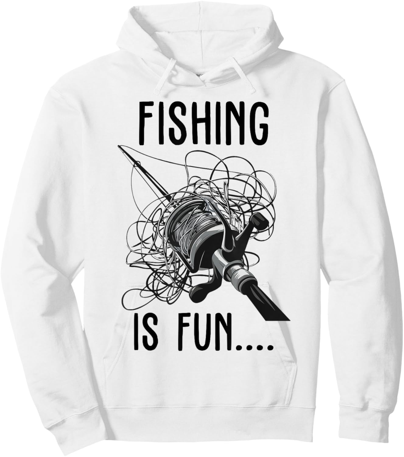 Fishing is Fun Funny Outdoor Fishing Bird's Nest Hoodie - Hoodie | White
