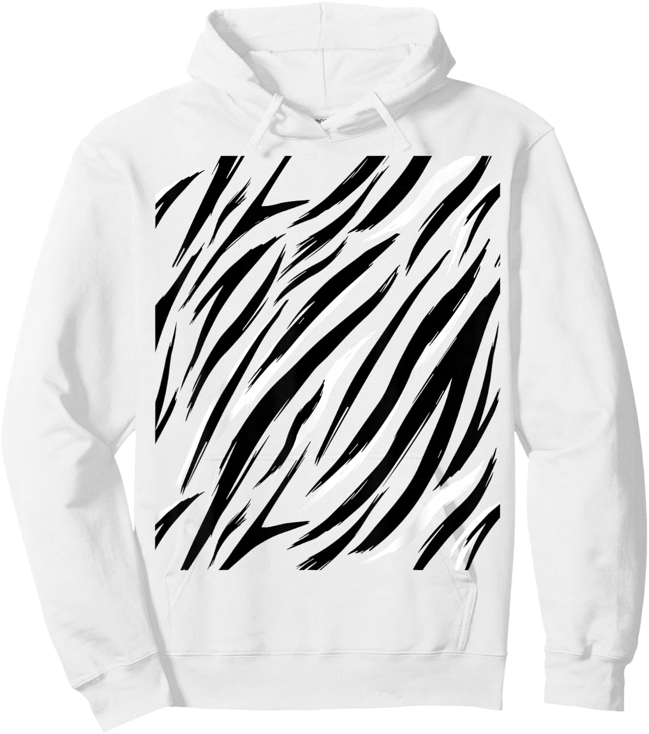 Tiger Print Stripes Animal Cute Easy Halloween Costume Hoodie - Hoodie | White