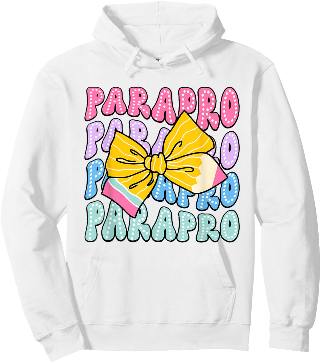 Dalmatian Parapro Pencil Coquette Bow Paraprofessional Squad Hoodie - Hoodie | White
