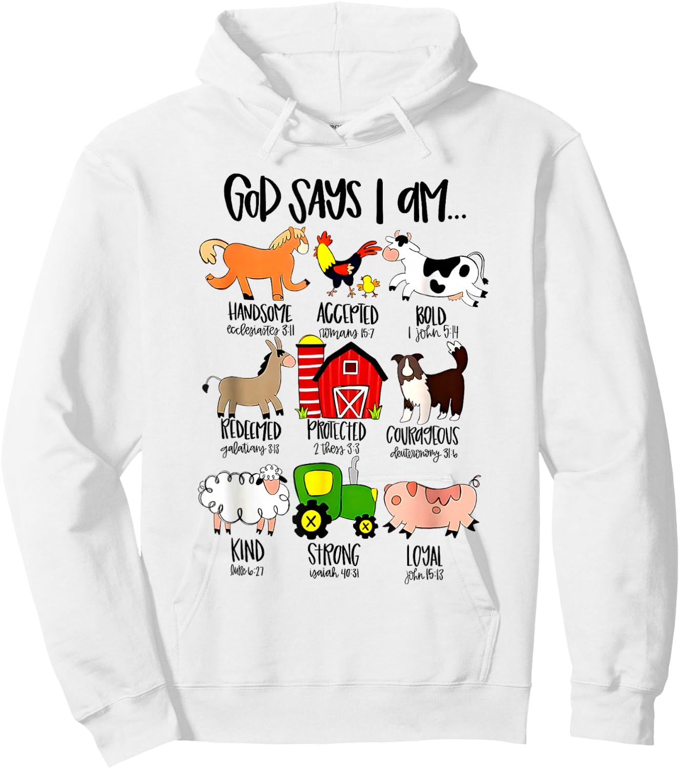 God Says I Am Handsome Accepted Bold Hoodie - Hoodie | White