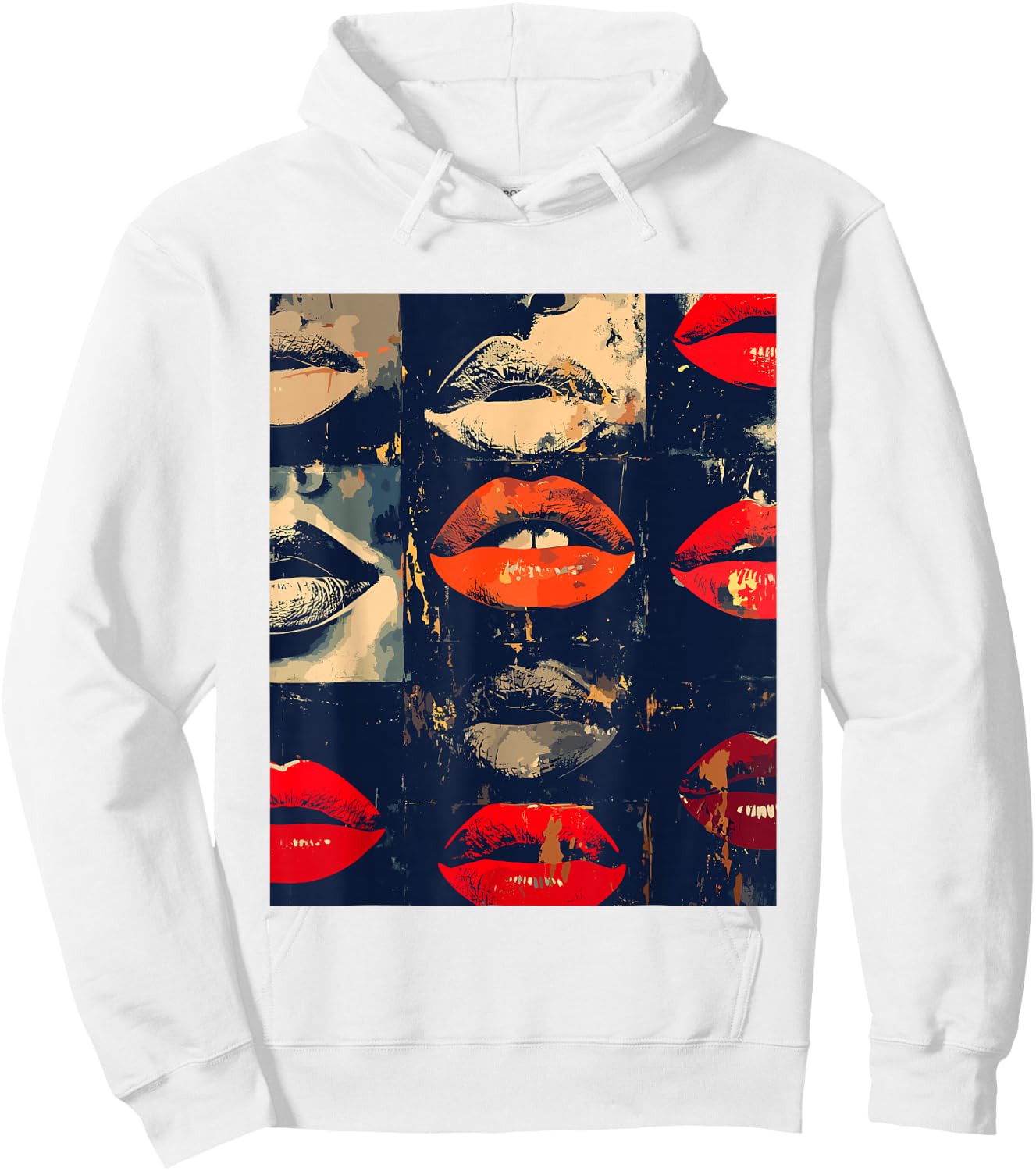 Beautiful Kissing Lips with Red Lipstick Men, Women, Girls Hoodie - Hoodie | White