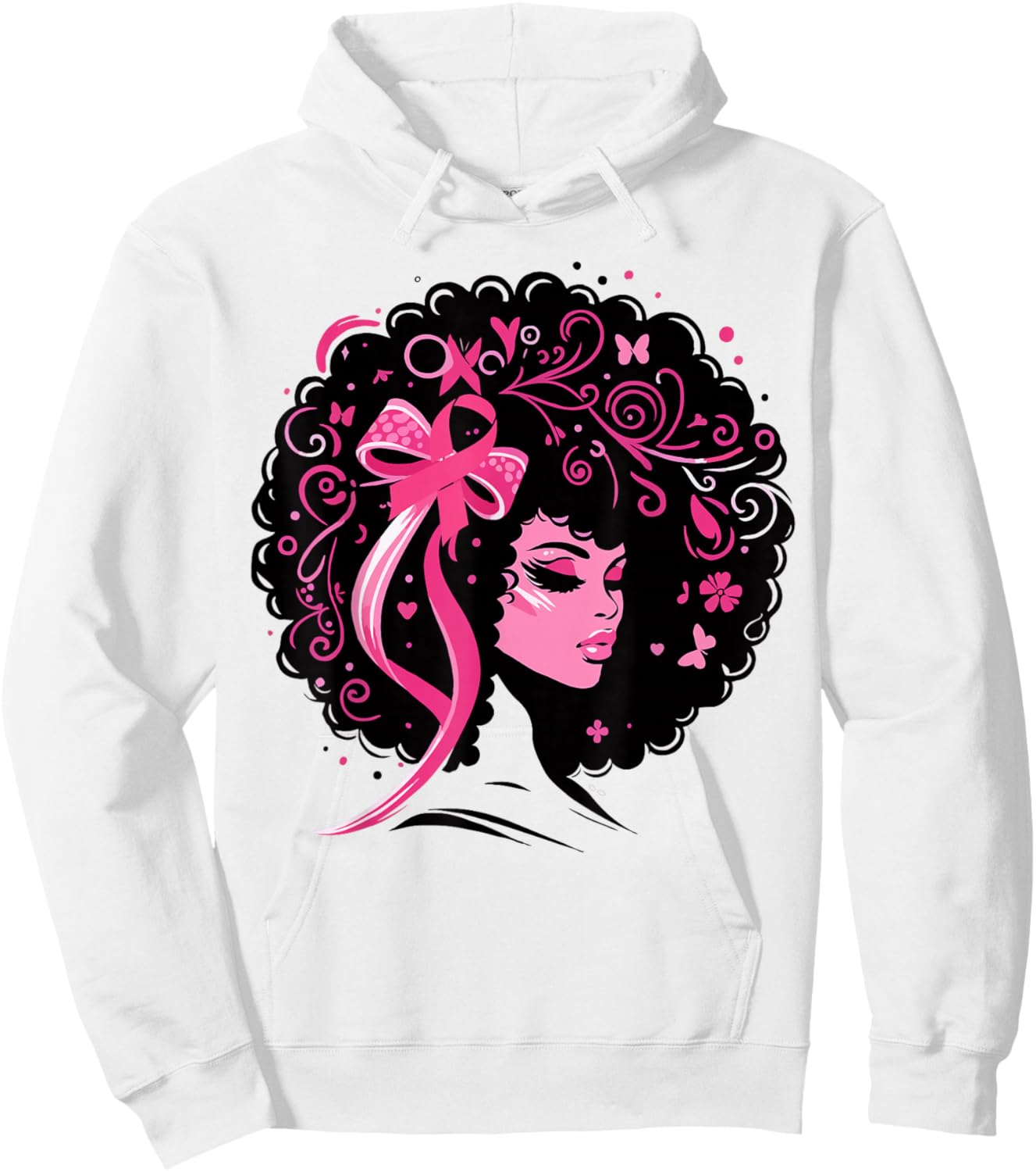 Breast Cancer Black African American Women Support Pink Hoodie - Hoodie | White