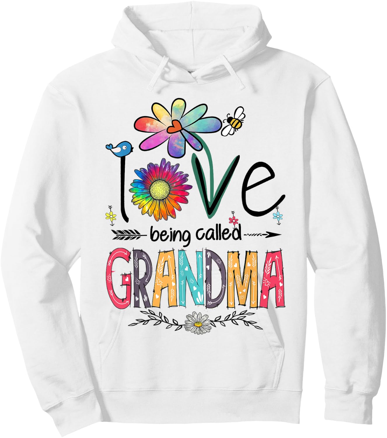 I Love Being Called Grandma Daisy Flower Cute Mother's Day Hoodie - Hoodie | White