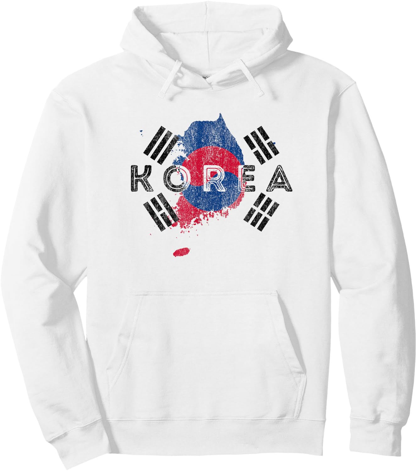 Korean Map and Flag - Unique Korea Word Art Souvenir Hoodie - Hoodie | White