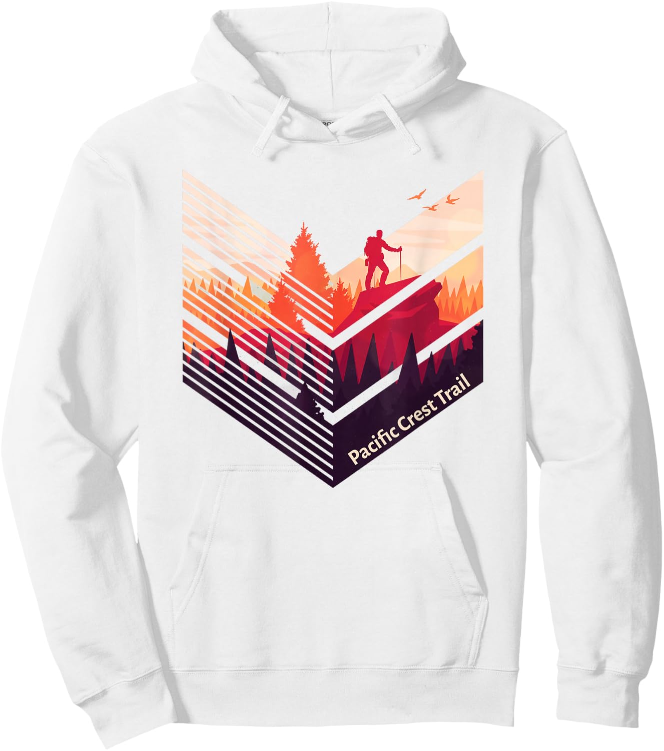 Pacific Crest Trail Backpacking Military Style Graphic Hoodie - Hoodie | White