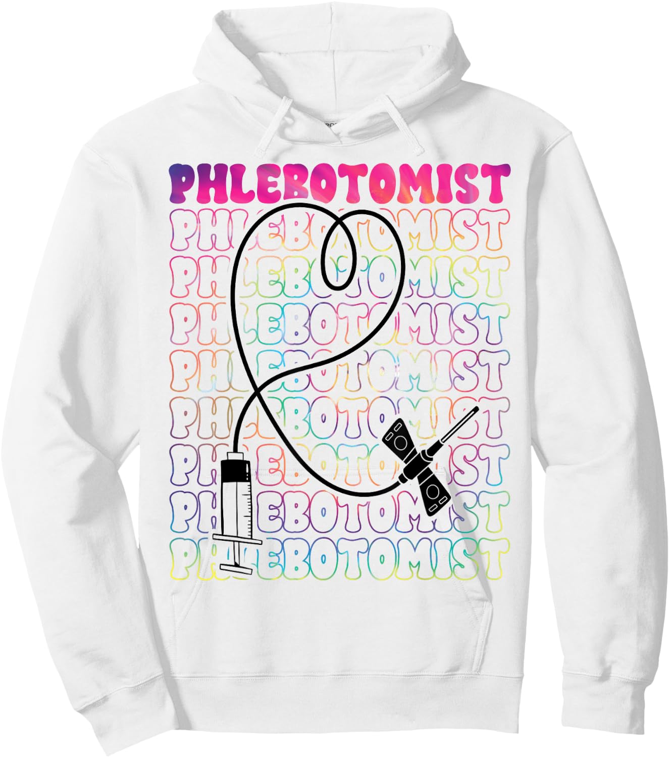 Phlebotomist Heart Tie Dye Phlebotomy Technician Tech Nurse Hoodie - Hoodie | White