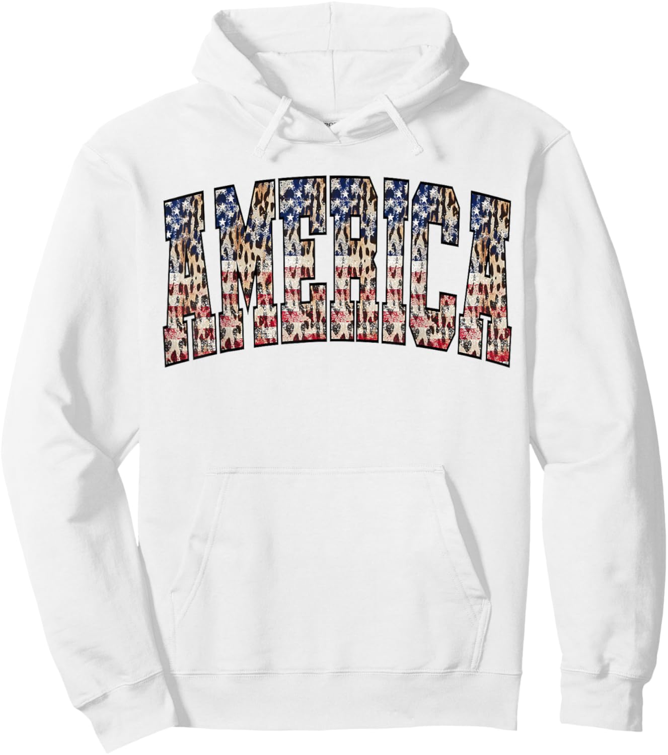 America Flag Leopard Tie Dye Patriotic 4th Of July Hoodie - Hoodie | White