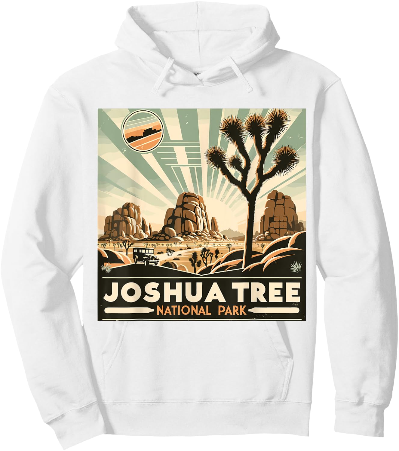 Joshua Tree National Park Vintage Hiking Camping Outdoor Hoodie - Hoodie | White
