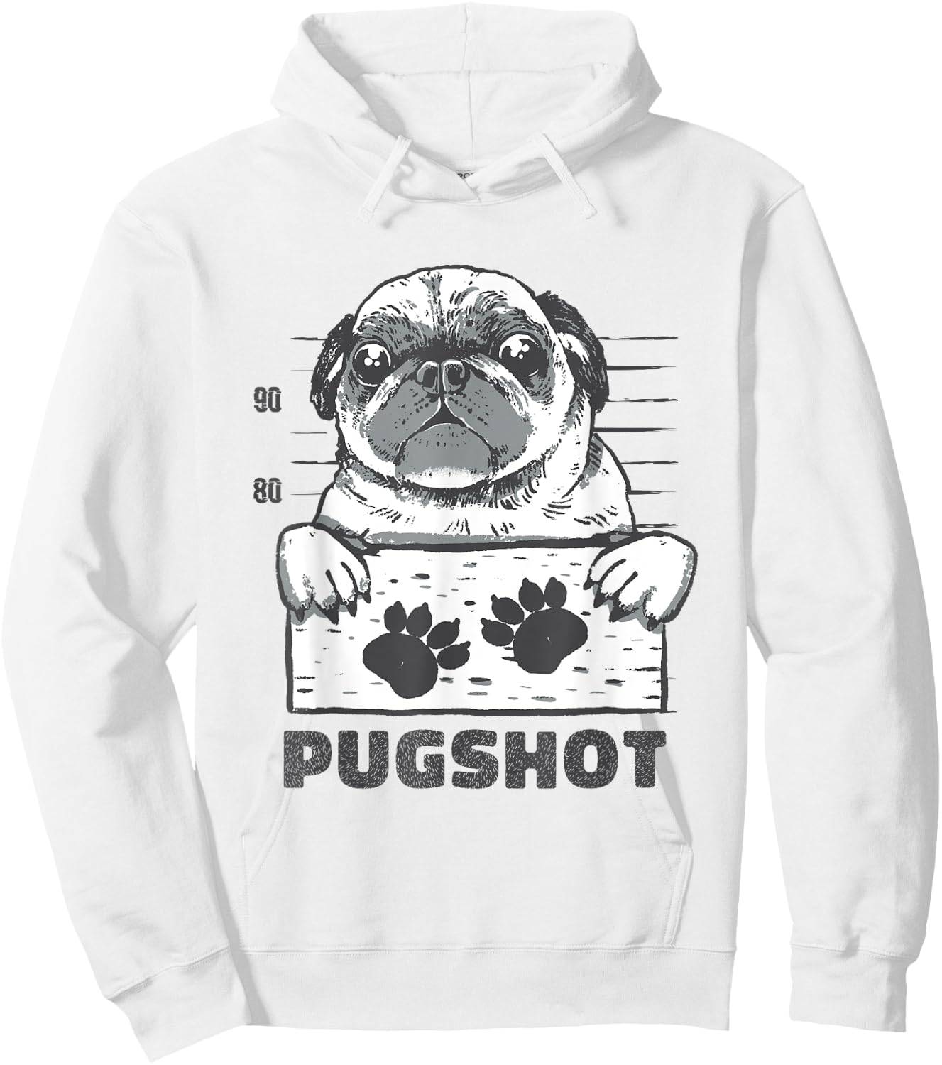 Pugshot - Pug Hoodie - Hoodie | White