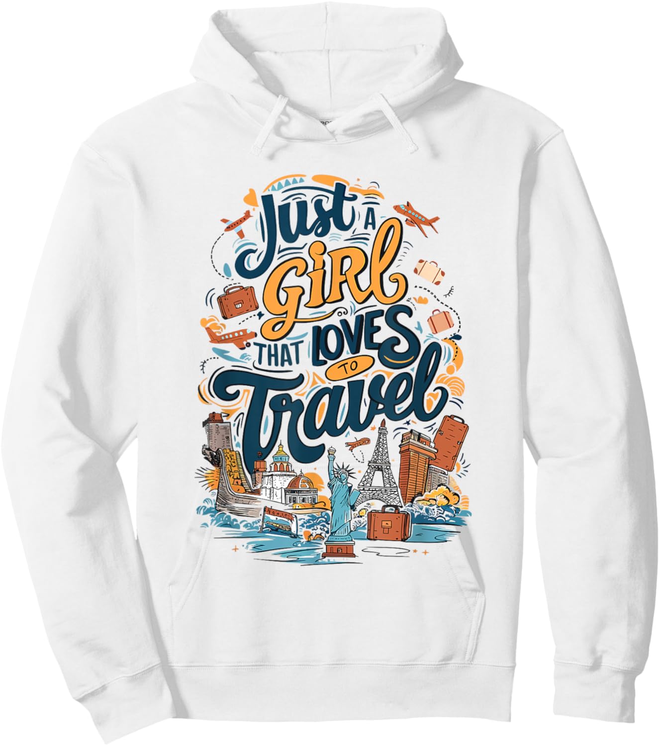Just a girl that loves to Travel Hoodie - Hoodie | White