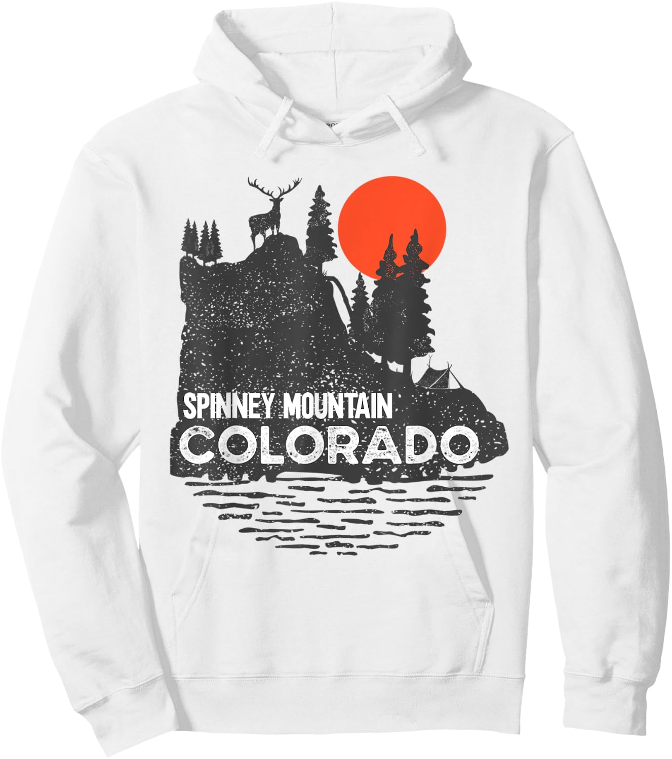 Spinney Mountain Colorado hiking camping nature deer design Hoodie - Hoodie | White