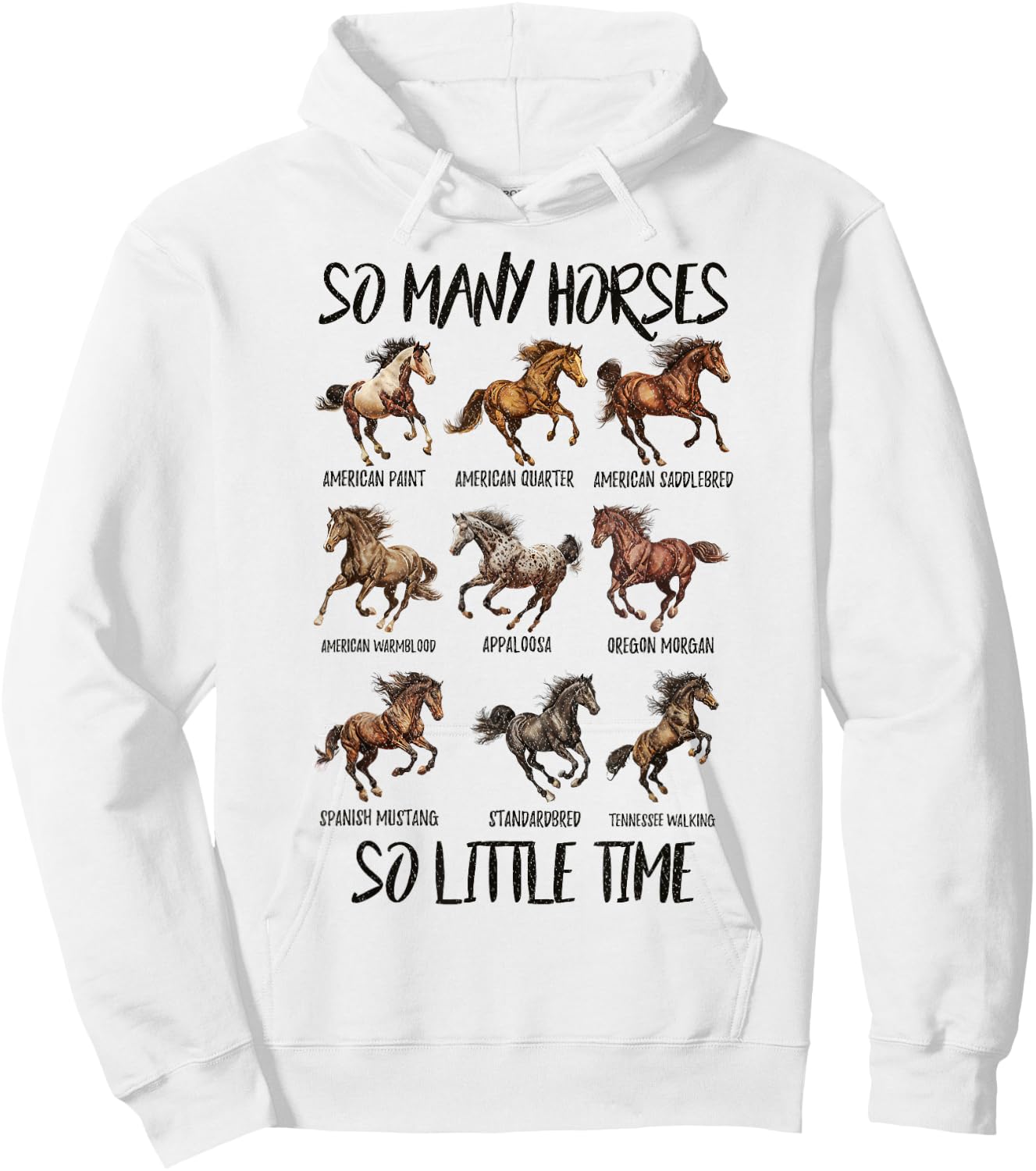 Vintage Retro So Many Horse So Little Time, Horseback Riding Hoodie - Hoodie | White