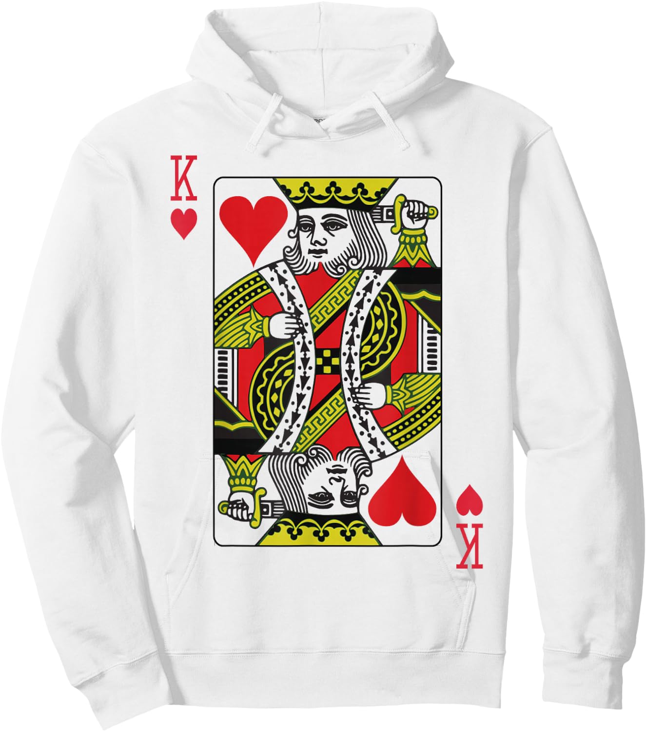 KING of HEARTS Mardi Gras carnival costume playing card Hoodie - Hoodie | White