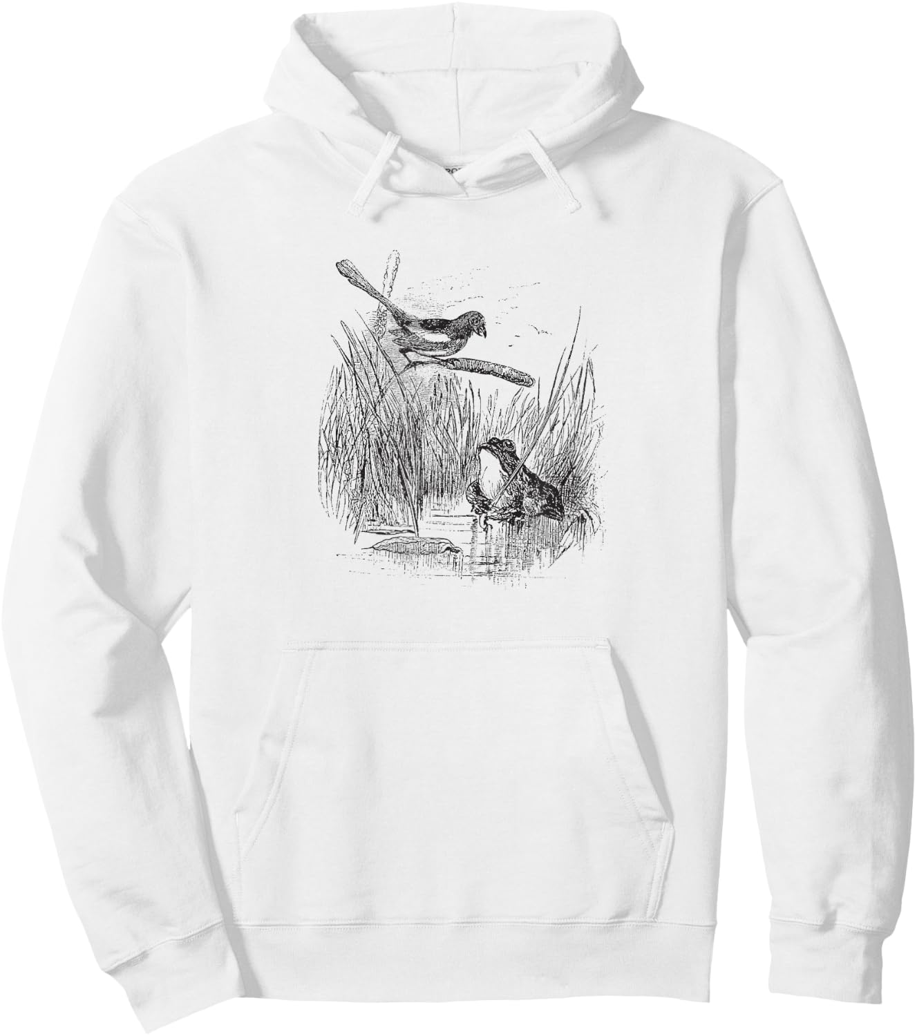 Vintage Frog and the Bird Hoodie - Hoodie | White
