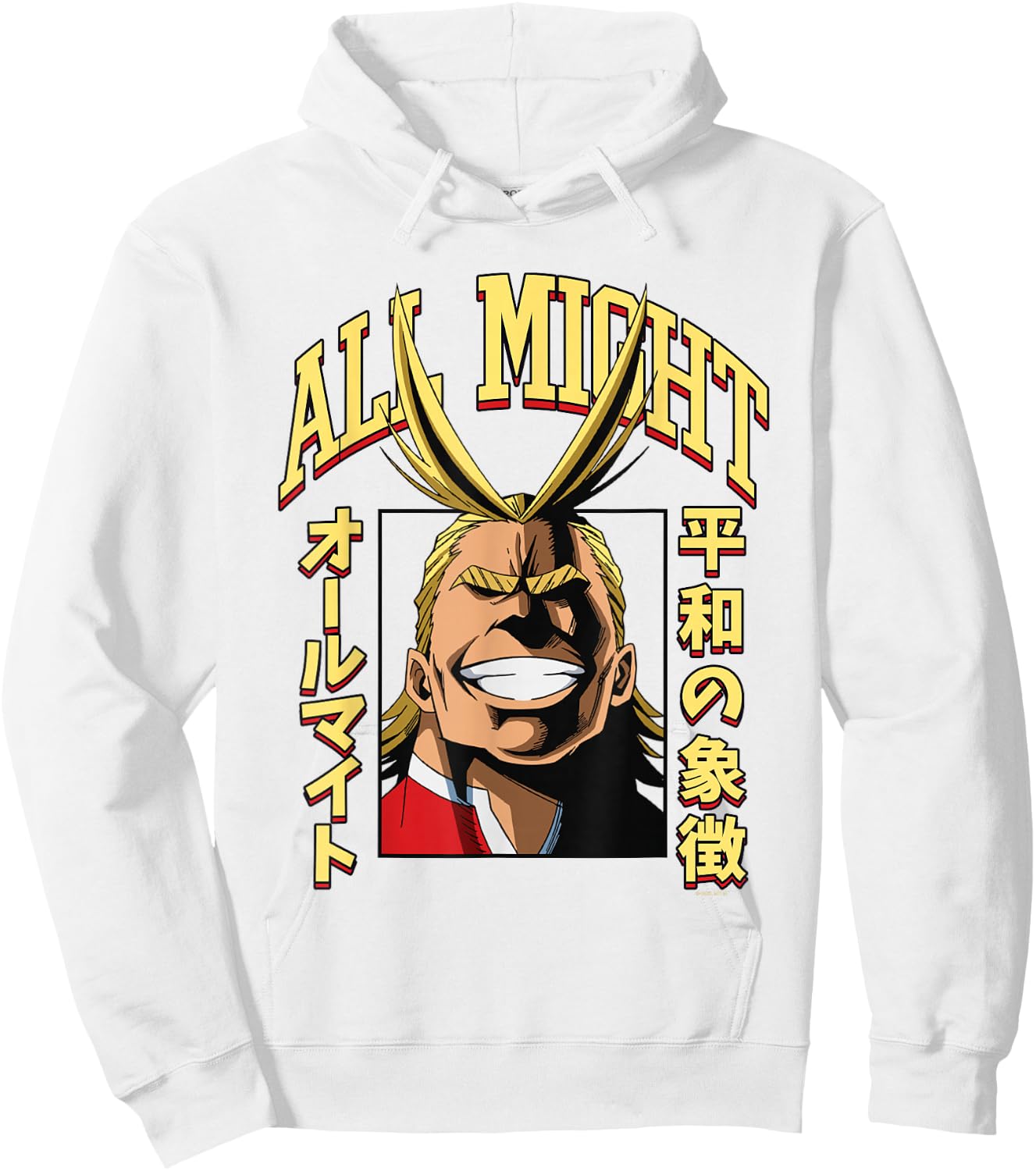 My Hero Academia All Might Portrait and Name Anime Hoodie - Hoodie | White