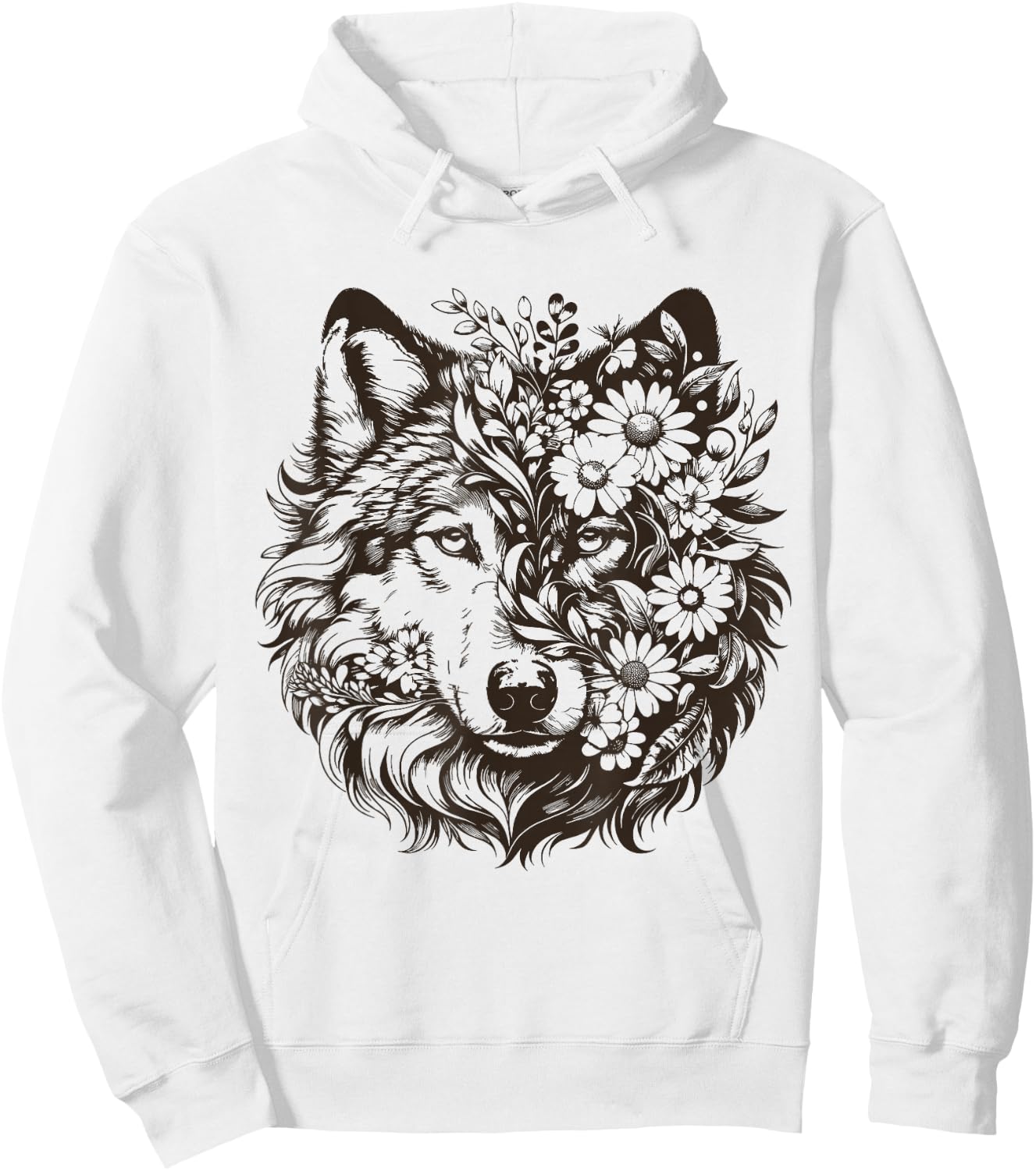 Therian Alpha Wolf Grunge Aesthetic Hoodie - Hoodie | White