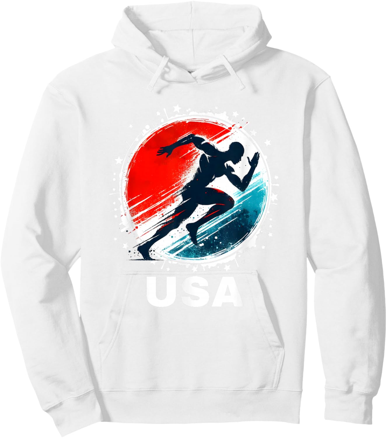 Track & Field USA Go USA Running USA Flag Track Field Hoodie - Hoodie | White