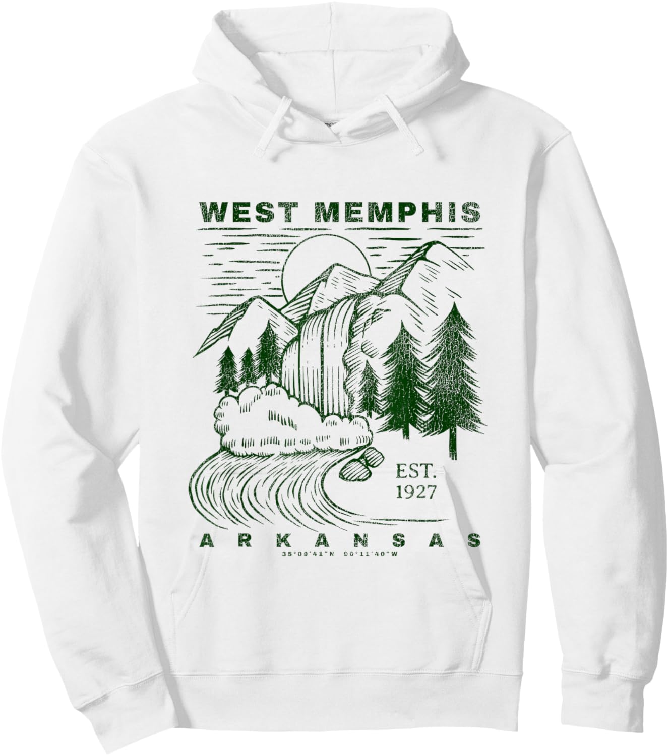 West Memphis Arkansas Neat Souvenir Rustic West Memphis Hoodie - Hoodie | White