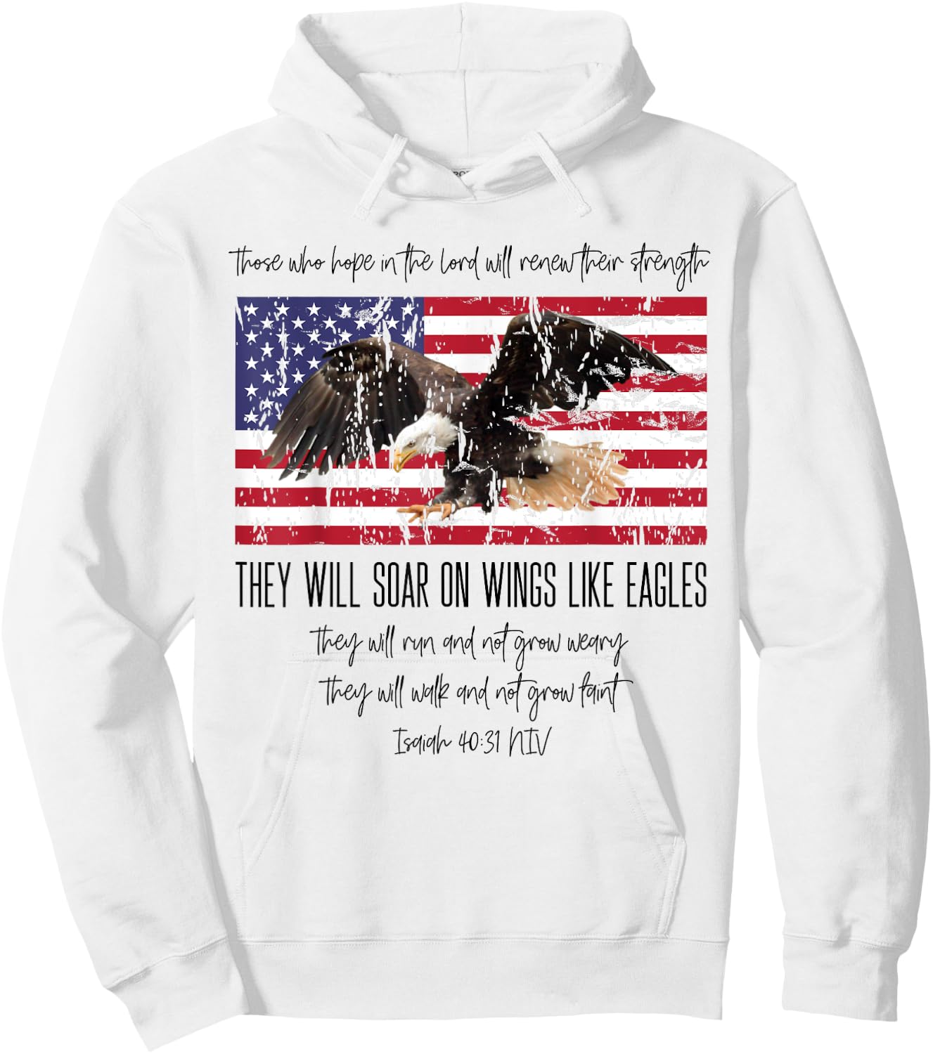 They Will Soar On Wings Like Eagles Isaiah 40:31 Christian Hoodie - Hoodie | White