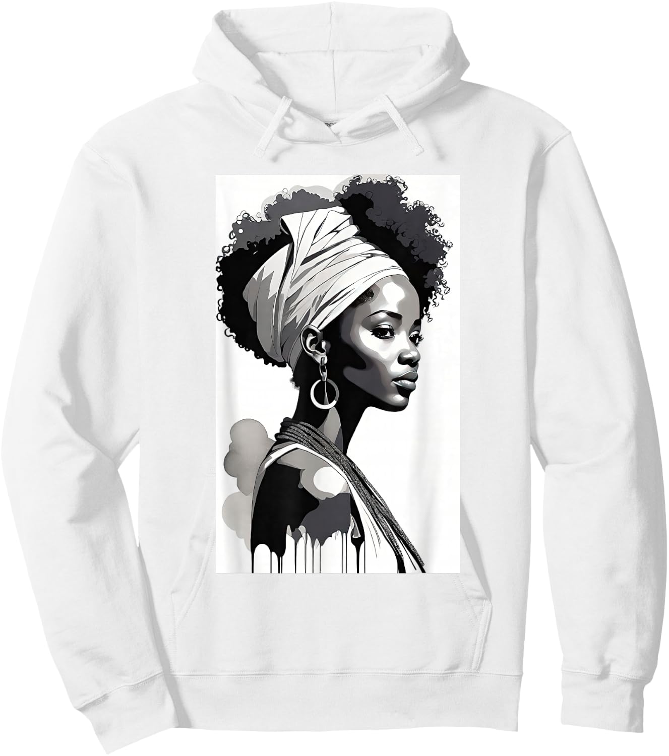 Afro Women Artwork African Women Graphic Hoodie - Hoodie | White