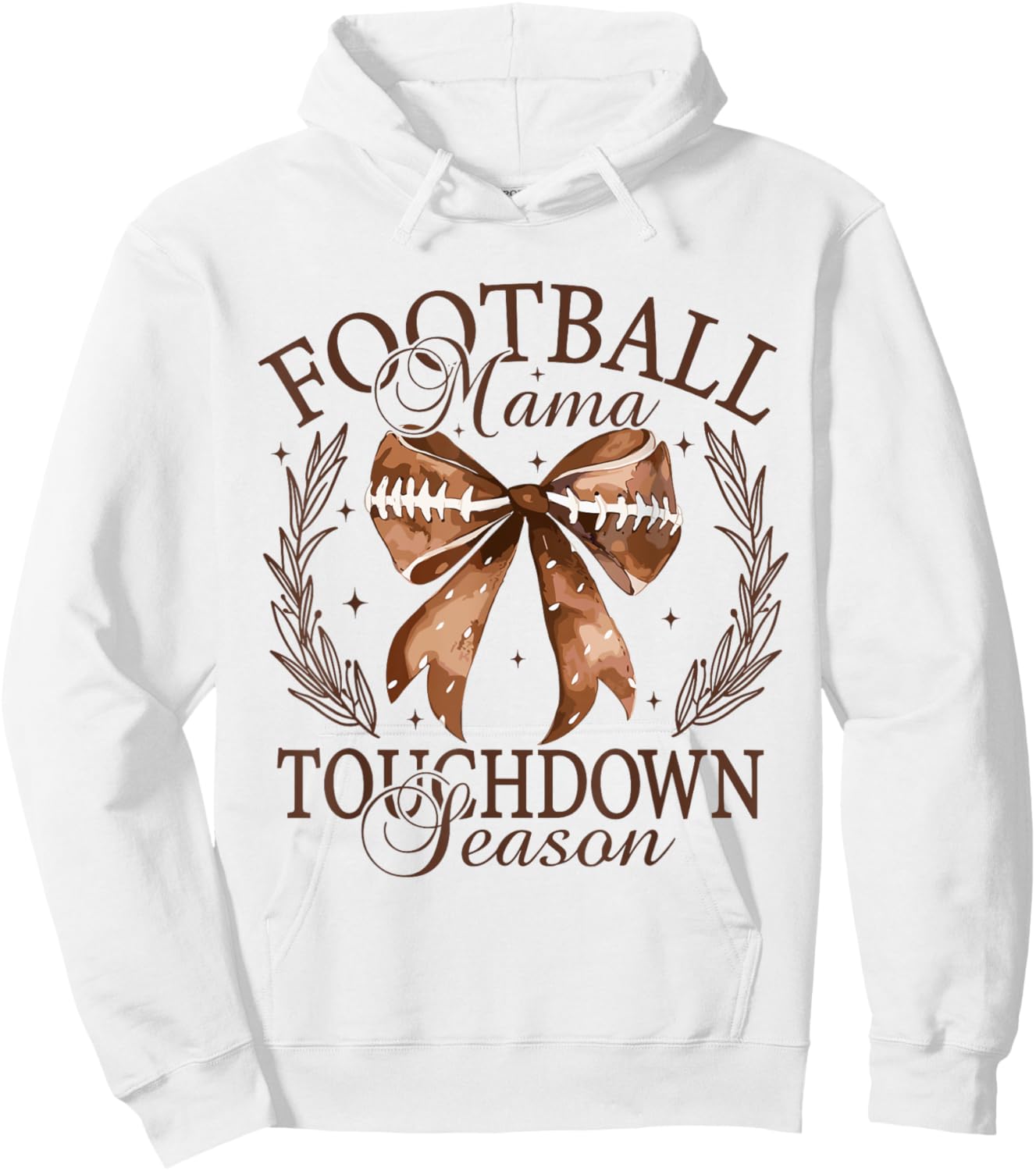Football Mama Fall Coquette Thanksgiving Touchdown Season Hoodie - Hoodie | White