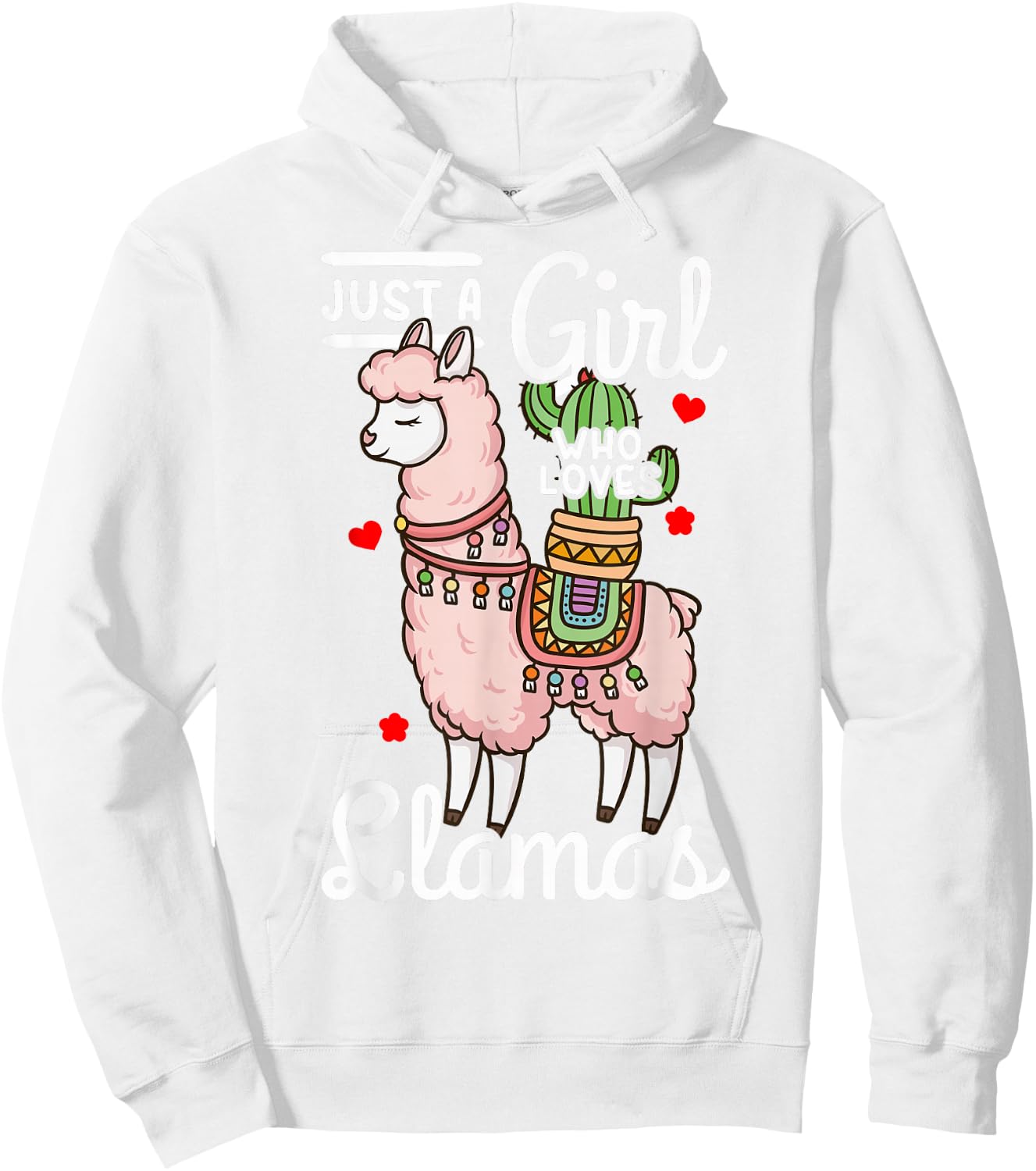 Llama Just a Girl Who Loves Llamas Hoodie - Hoodie | White