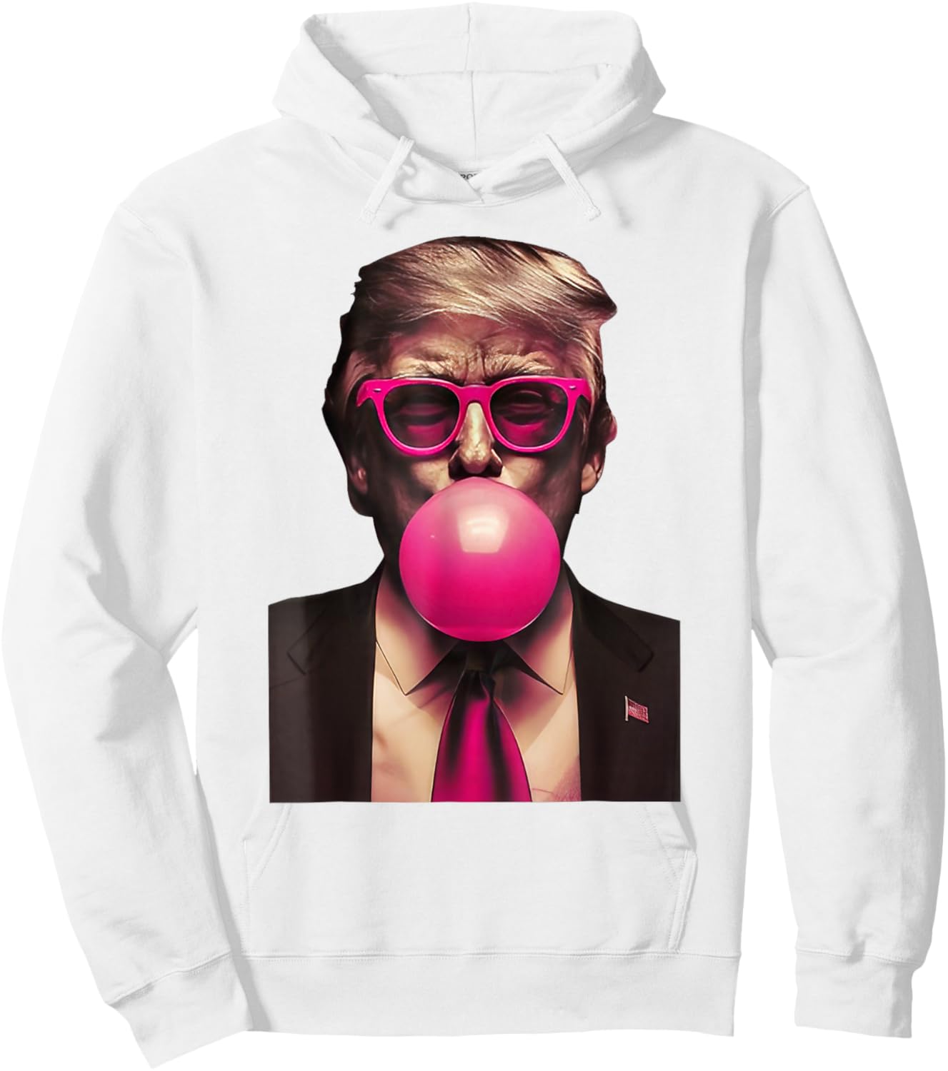 Trump Bubble Gum Funny Hoodie - Hoodie | White